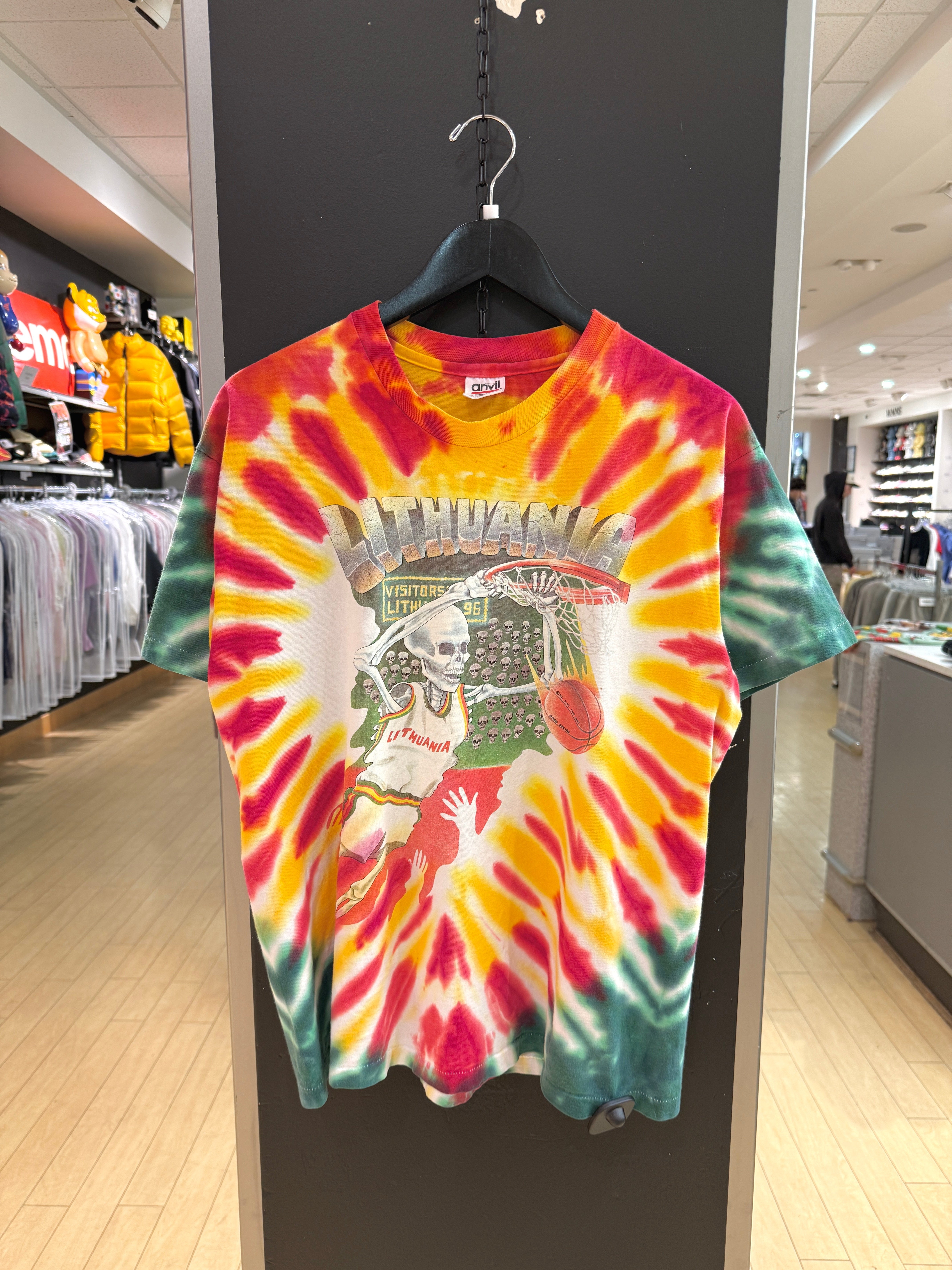 1992 Grateful Dead Lithuania Team Tie Dye Anvil Tee Sz L