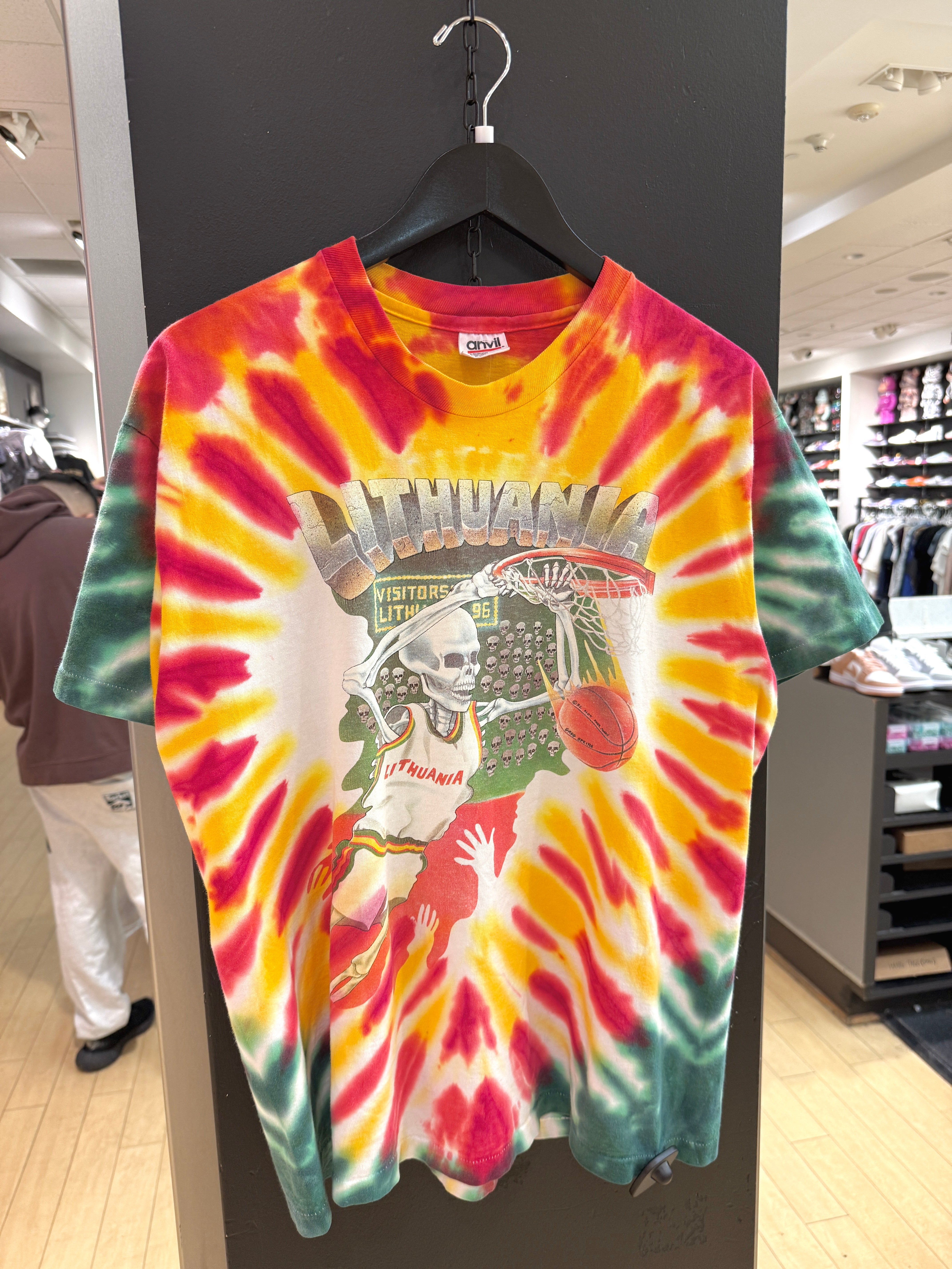 1992 Grateful Dead Lithuania Team Tie Dye Anvil Tee Sz L