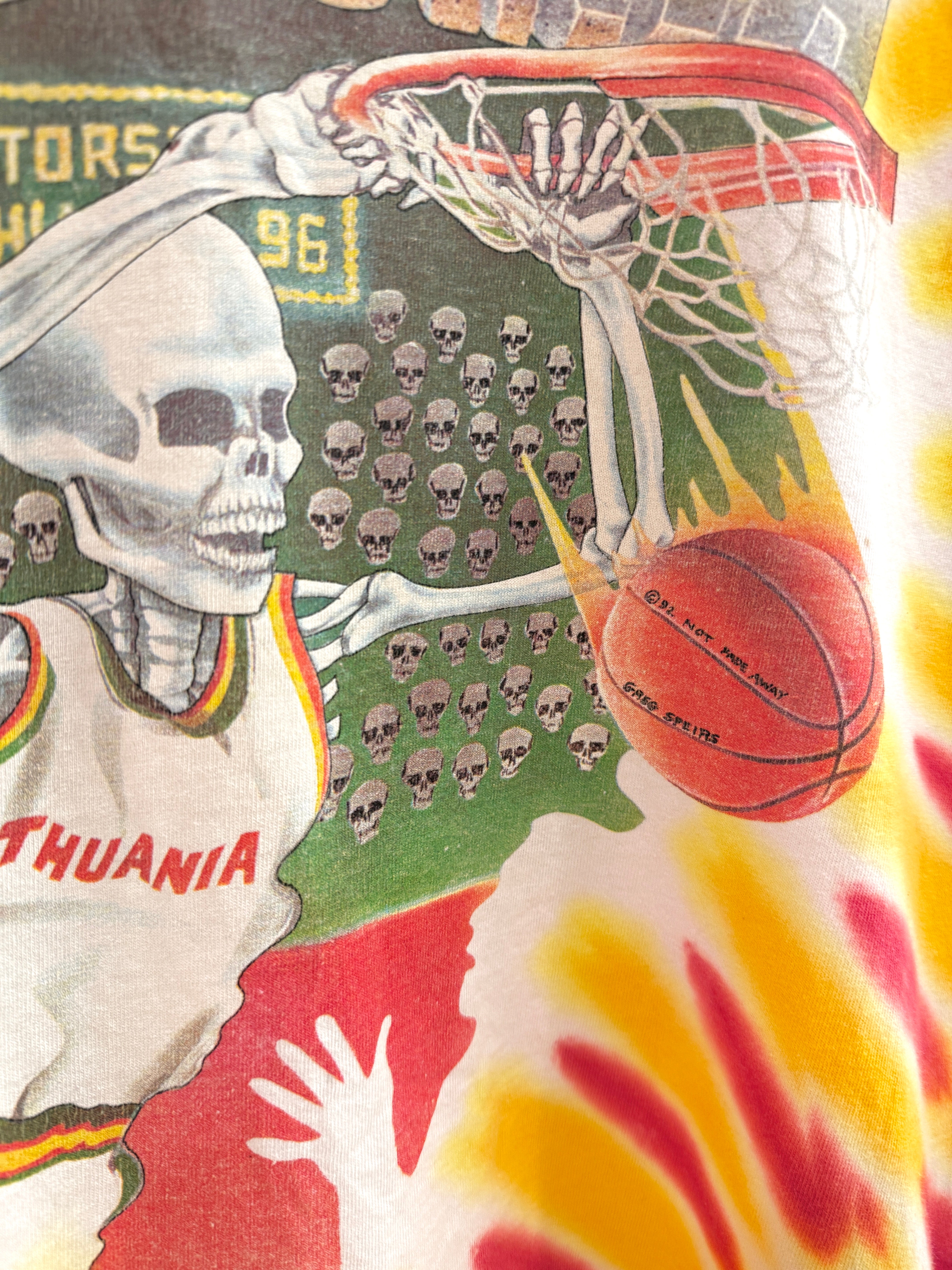 1992 Grateful Dead Lithuania Team Tie Dye Anvil Tee Sz L