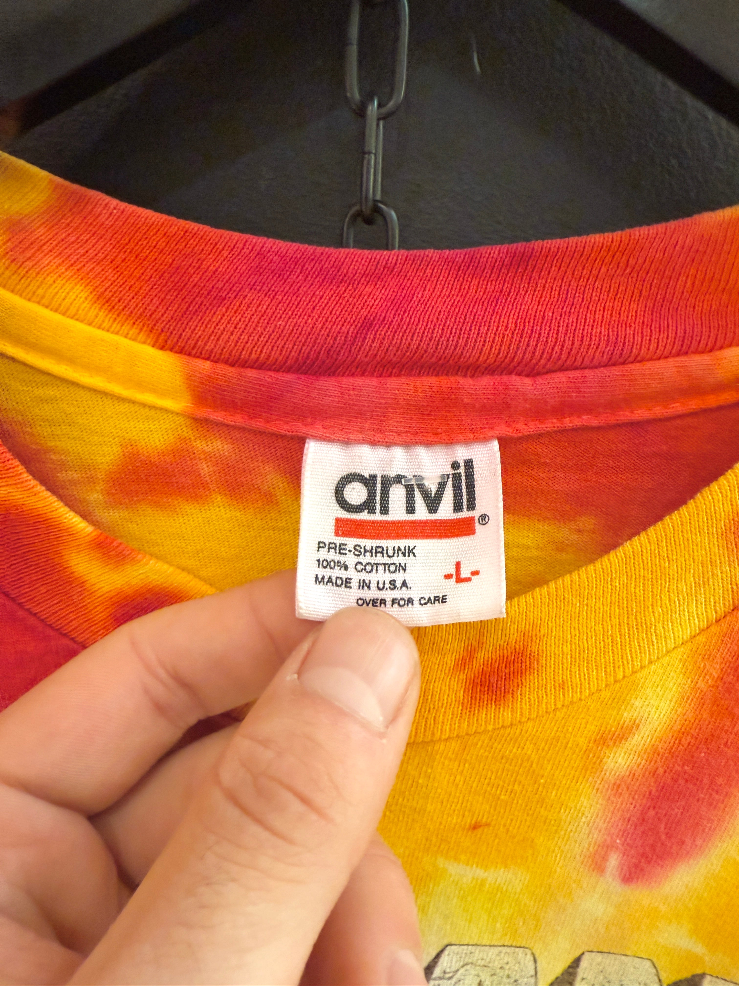 1992 Grateful Dead Lithuania Team Tie Dye Anvil Tee Sz L