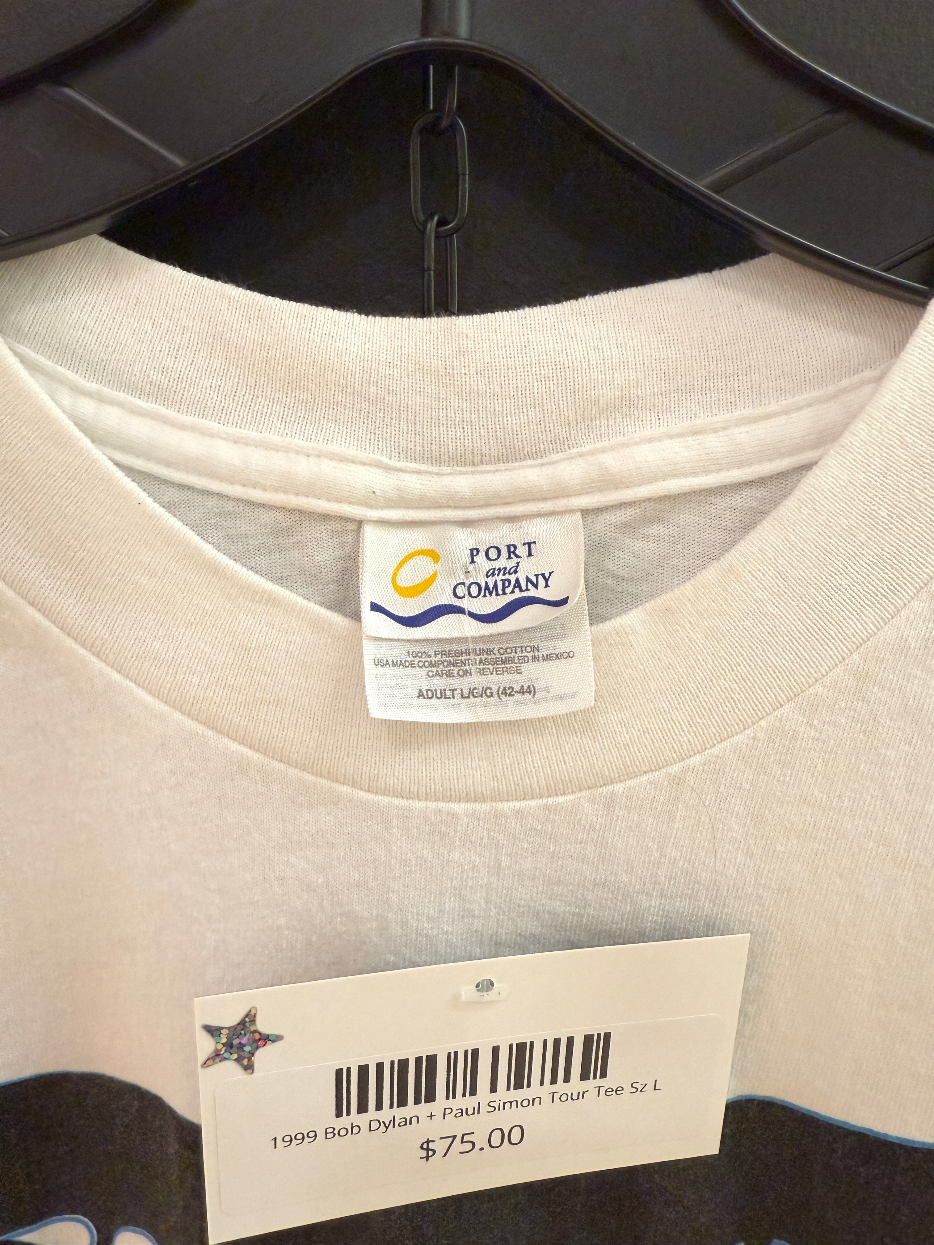 1999 Bob Dylan + Paul Simon Tour Tee Sz L