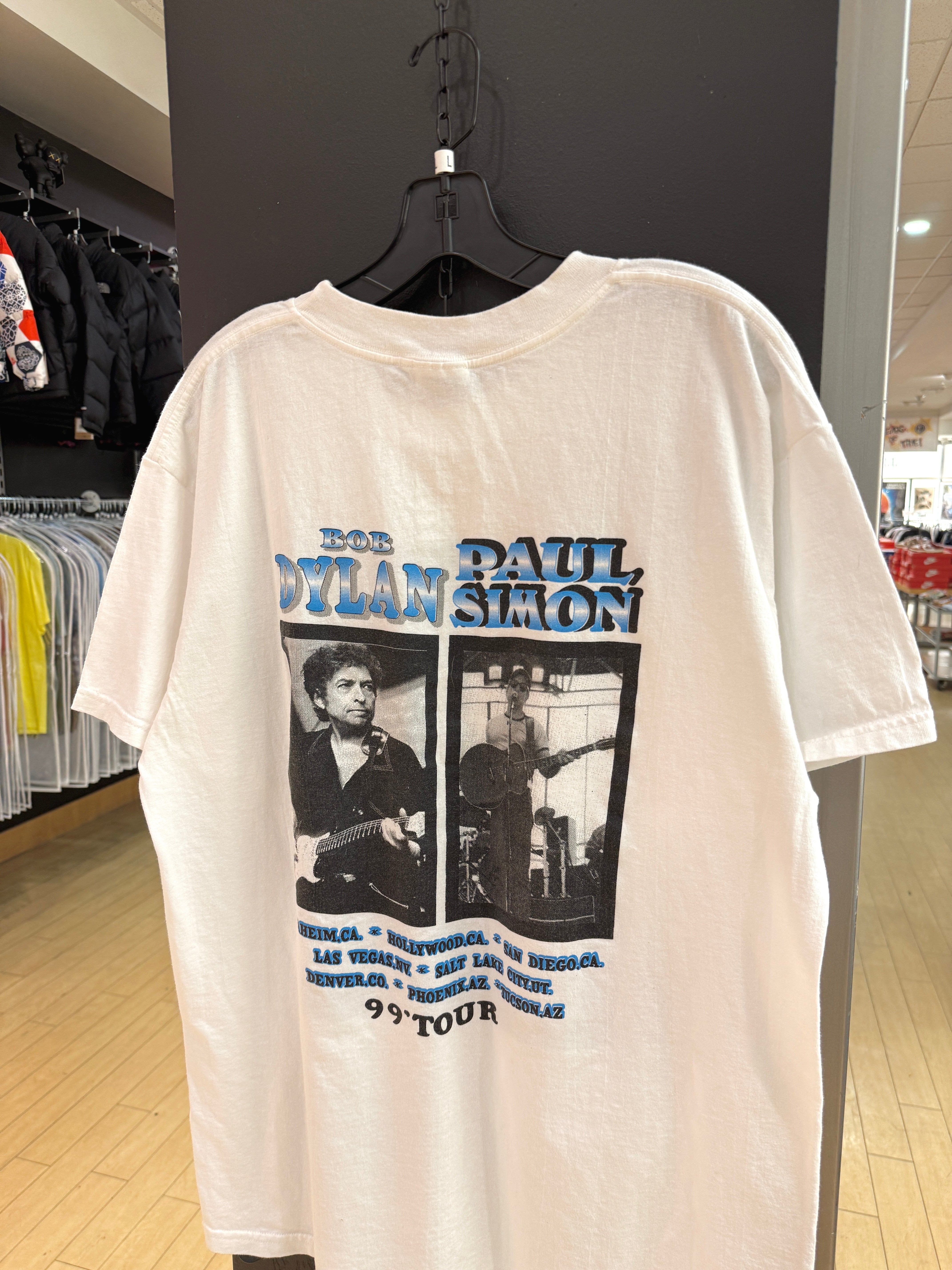 1999 Bob Dylan + Paul Simon Tour Tee Sz L