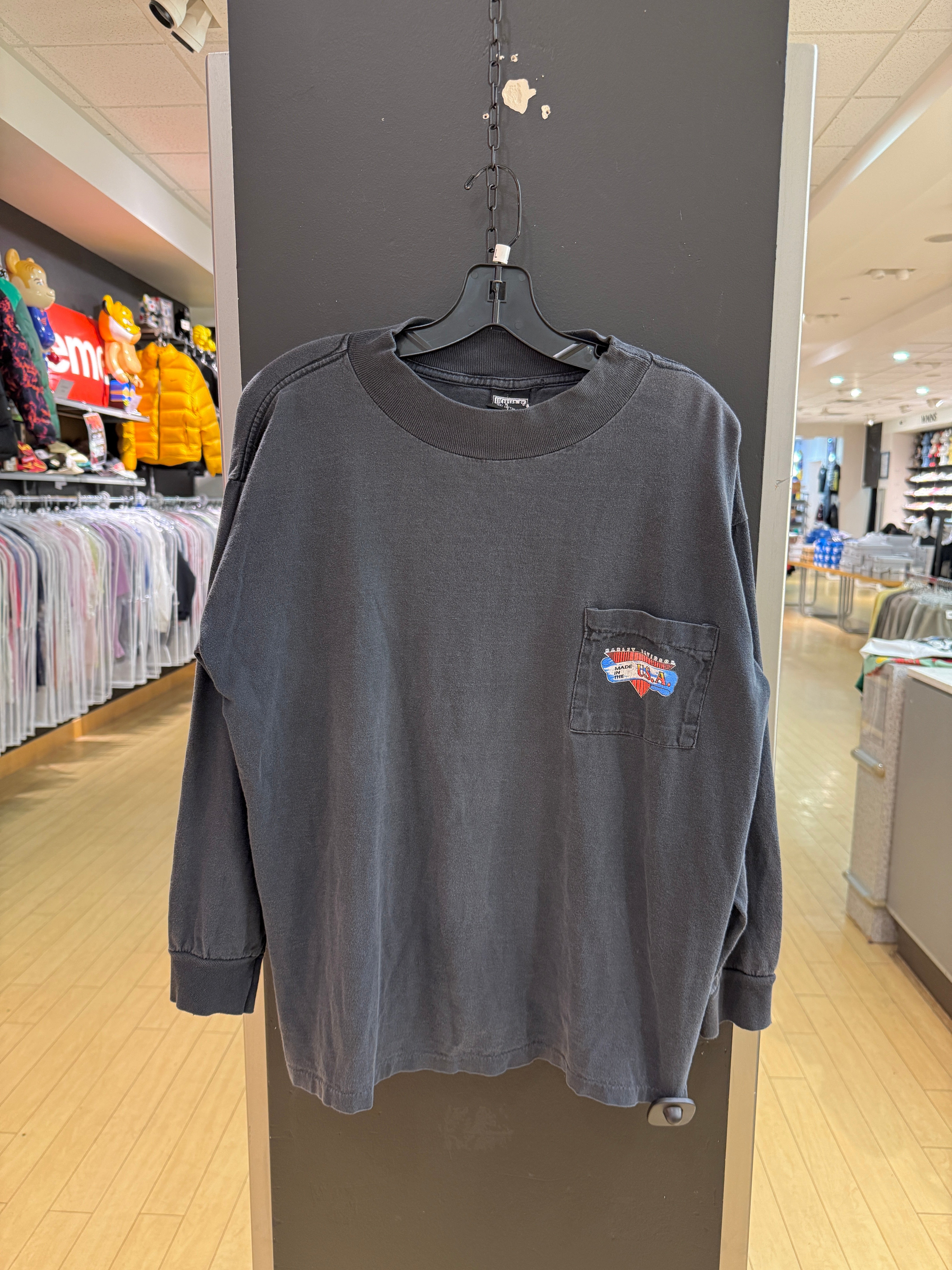 90s Harley Davidson City Heat Long Sleeve Pocket Tee Sz L