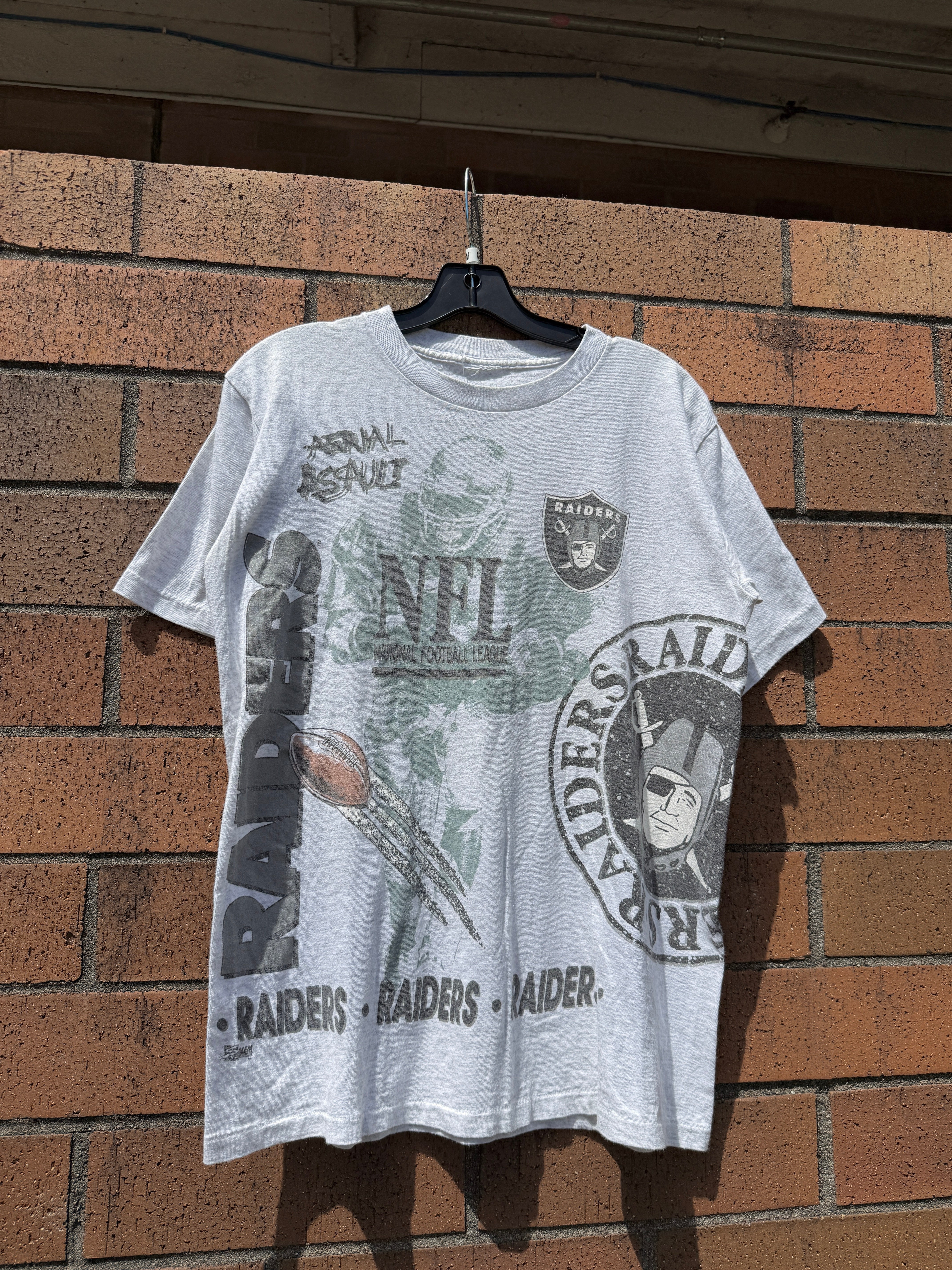 90s Oakland Raiders Salem Sportswear AOP Tee Size M