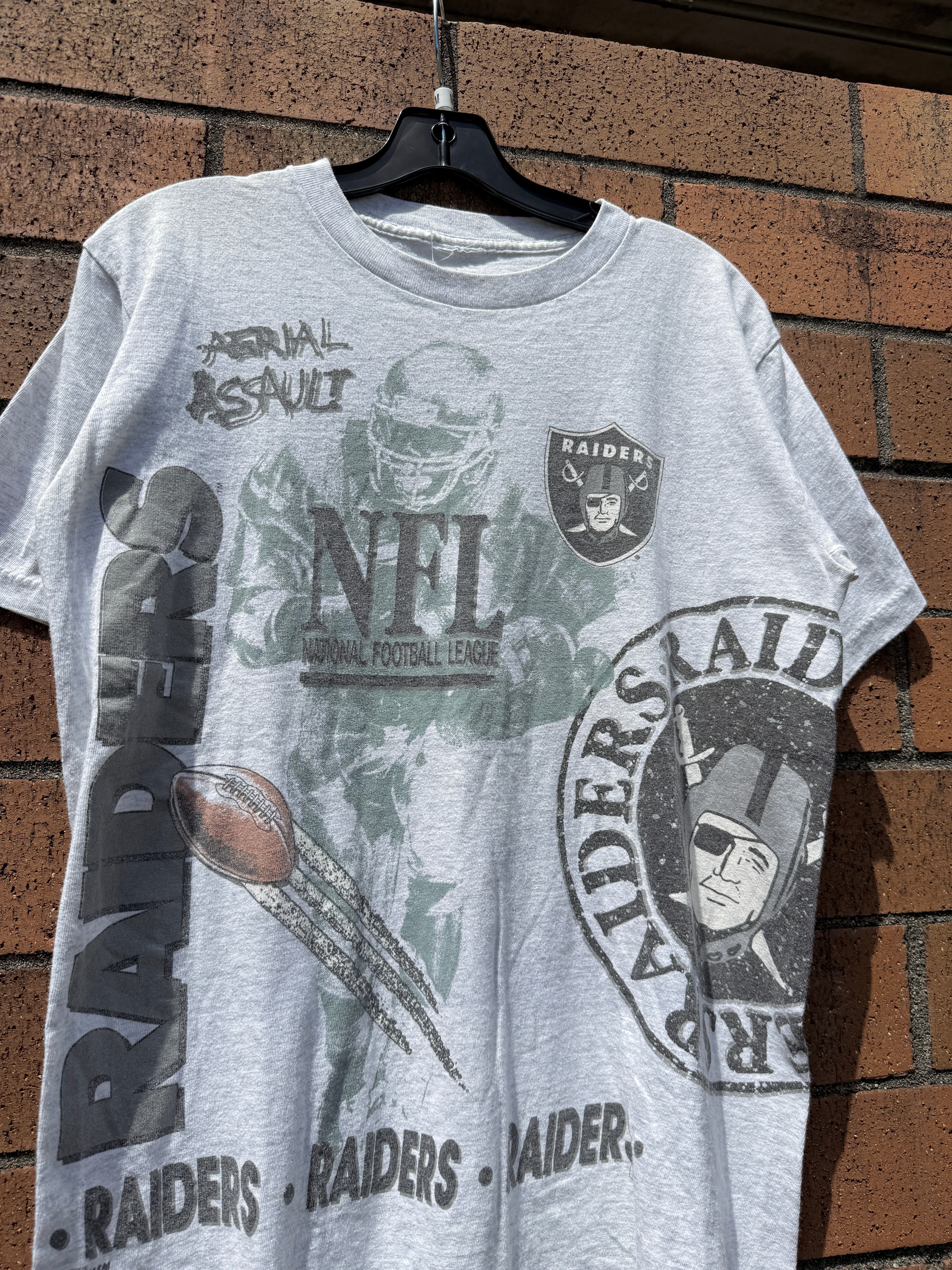 90s Oakland Raiders Salem Sportswear AOP Tee Size M