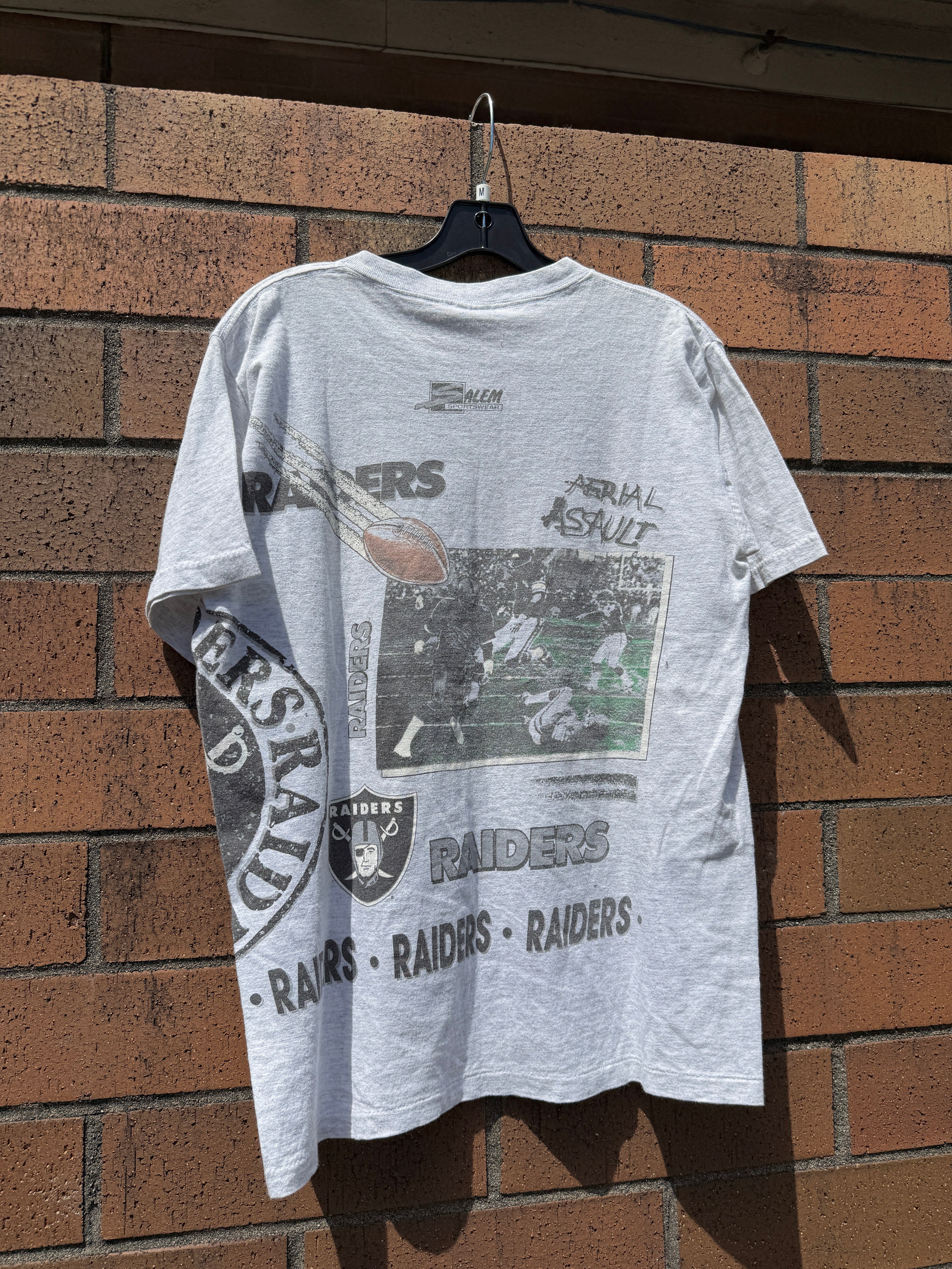 90s Oakland Raiders Salem Sportswear AOP Tee Size M