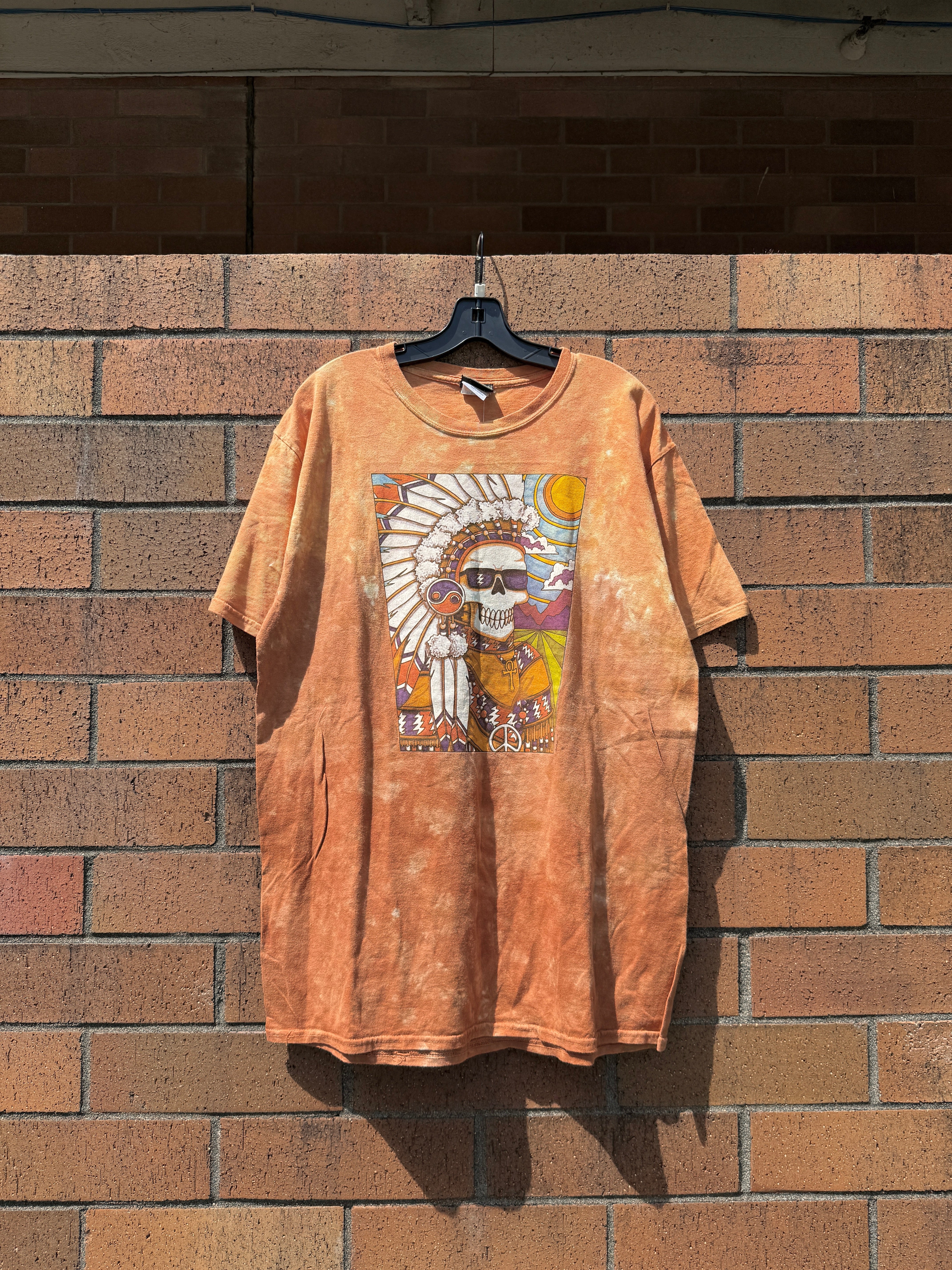 Y2K Liquid Blue Grateful Dead Native Tie Dye Tee Size L