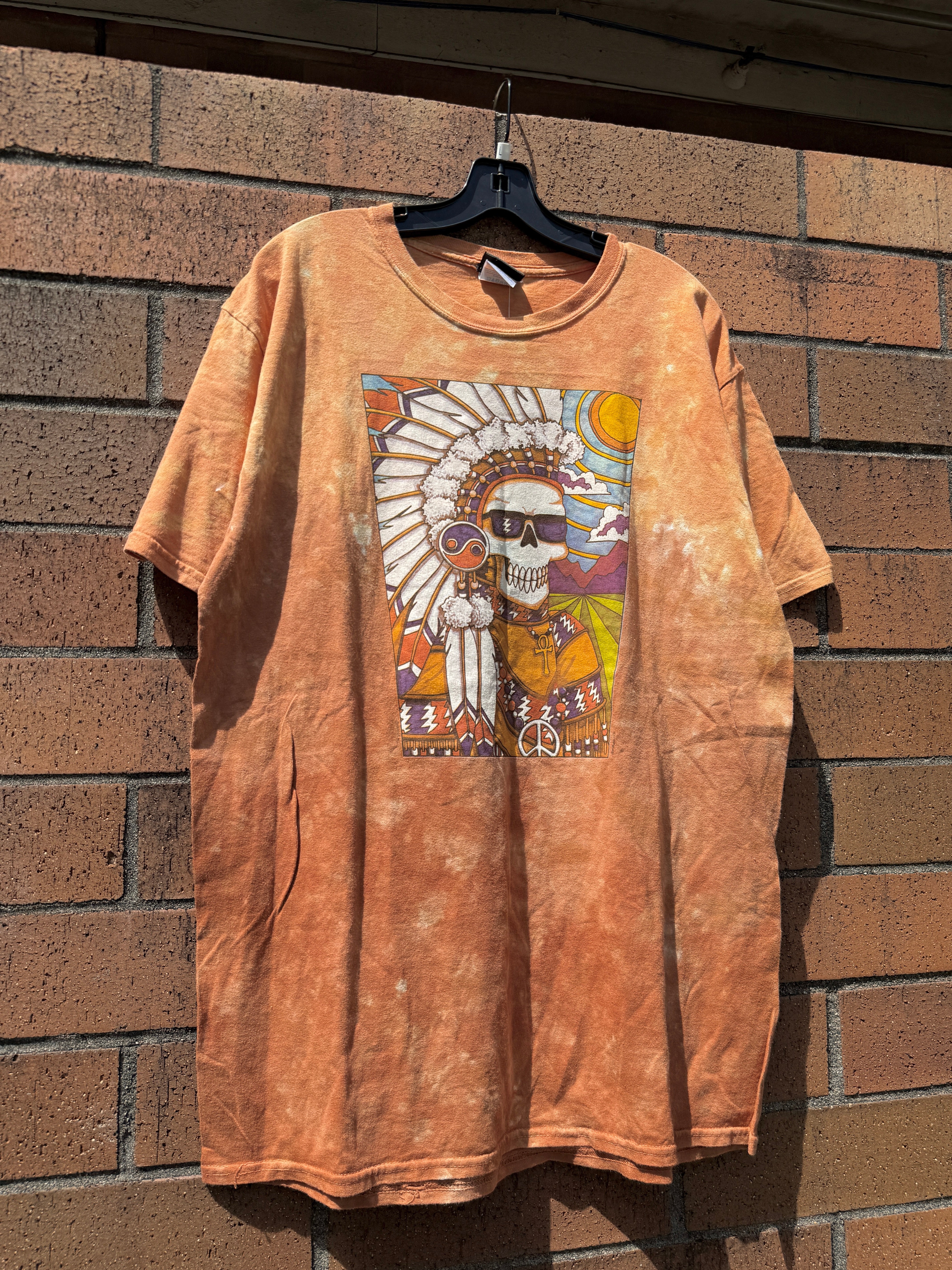 Y2K Liquid Blue Grateful Dead Native Tie Dye Tee Size L