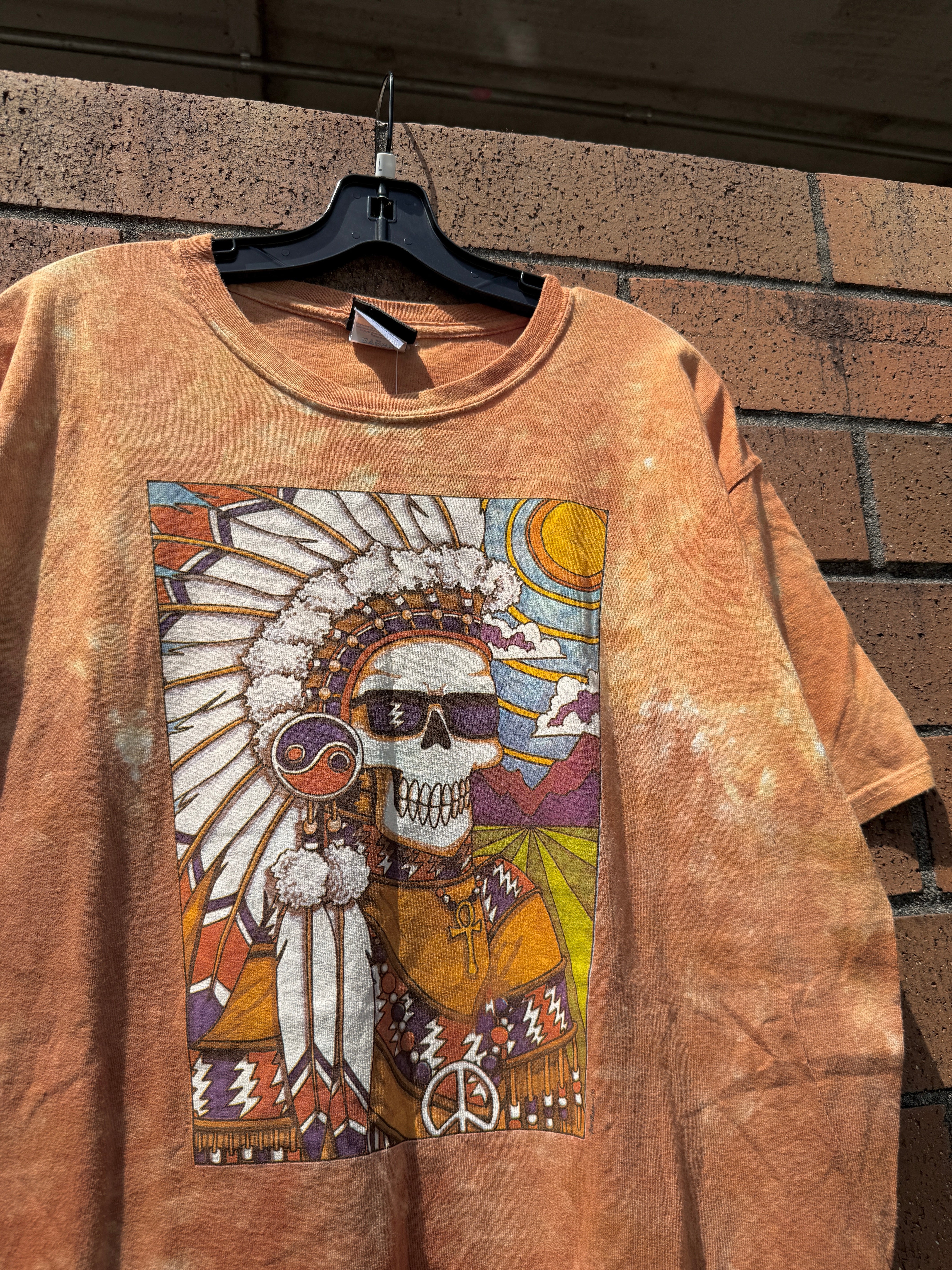 Y2K Liquid Blue Grateful Dead Native Tie Dye Tee Size L