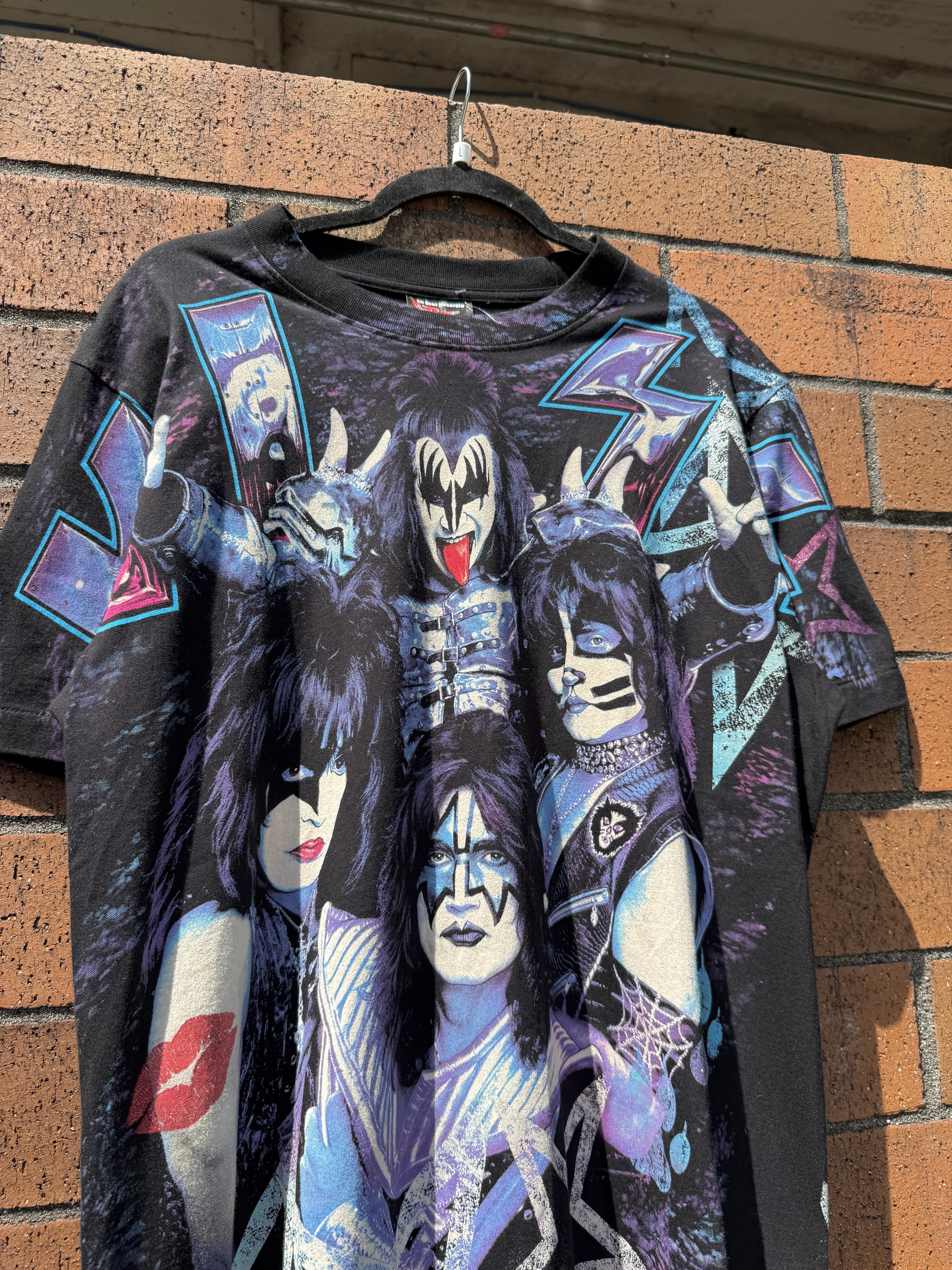 Y2K Kiss The Roxx Bootleg AOP Tee Size L