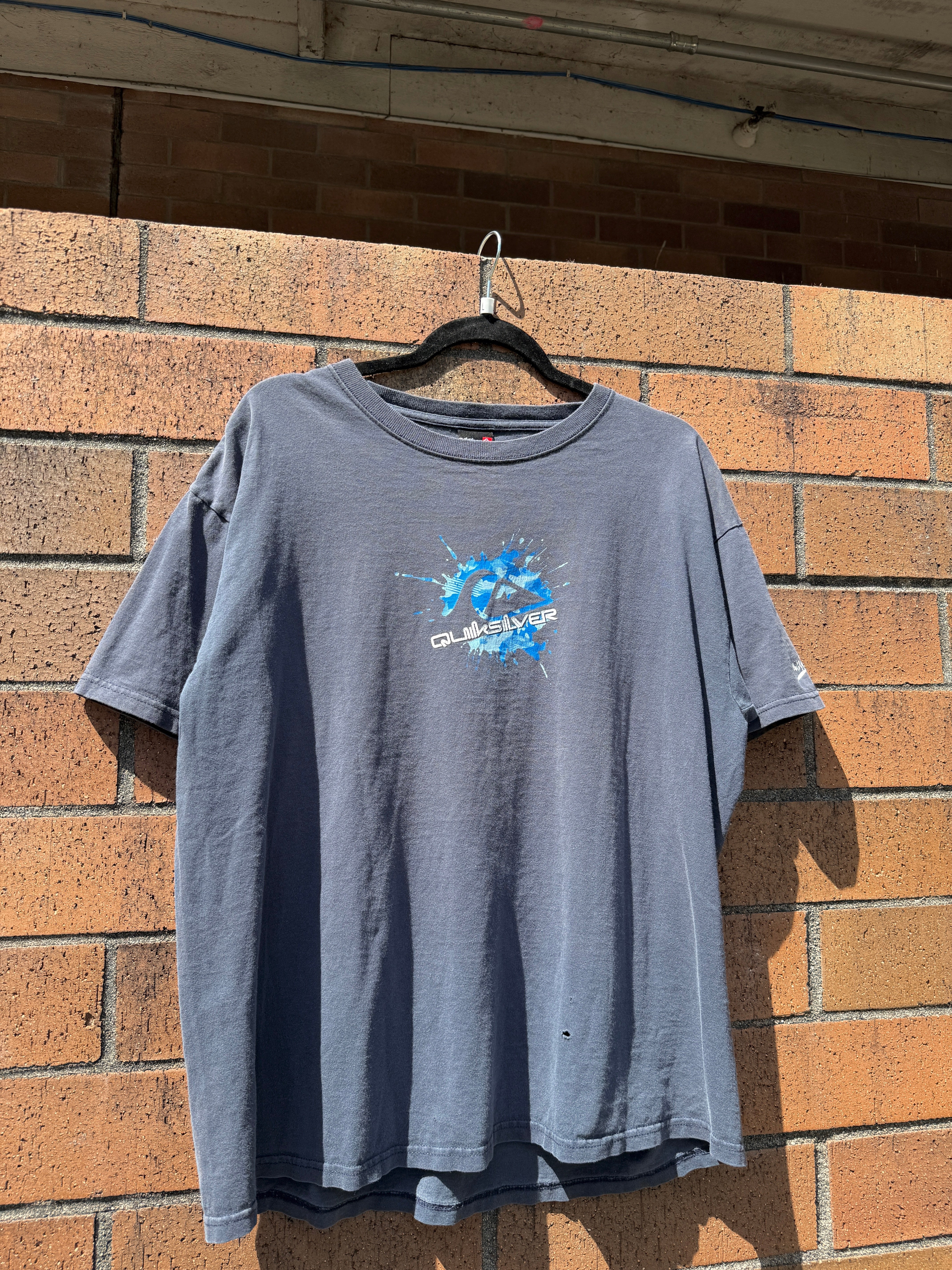 Y2K Quiksilver Blue Blast Tee Size L