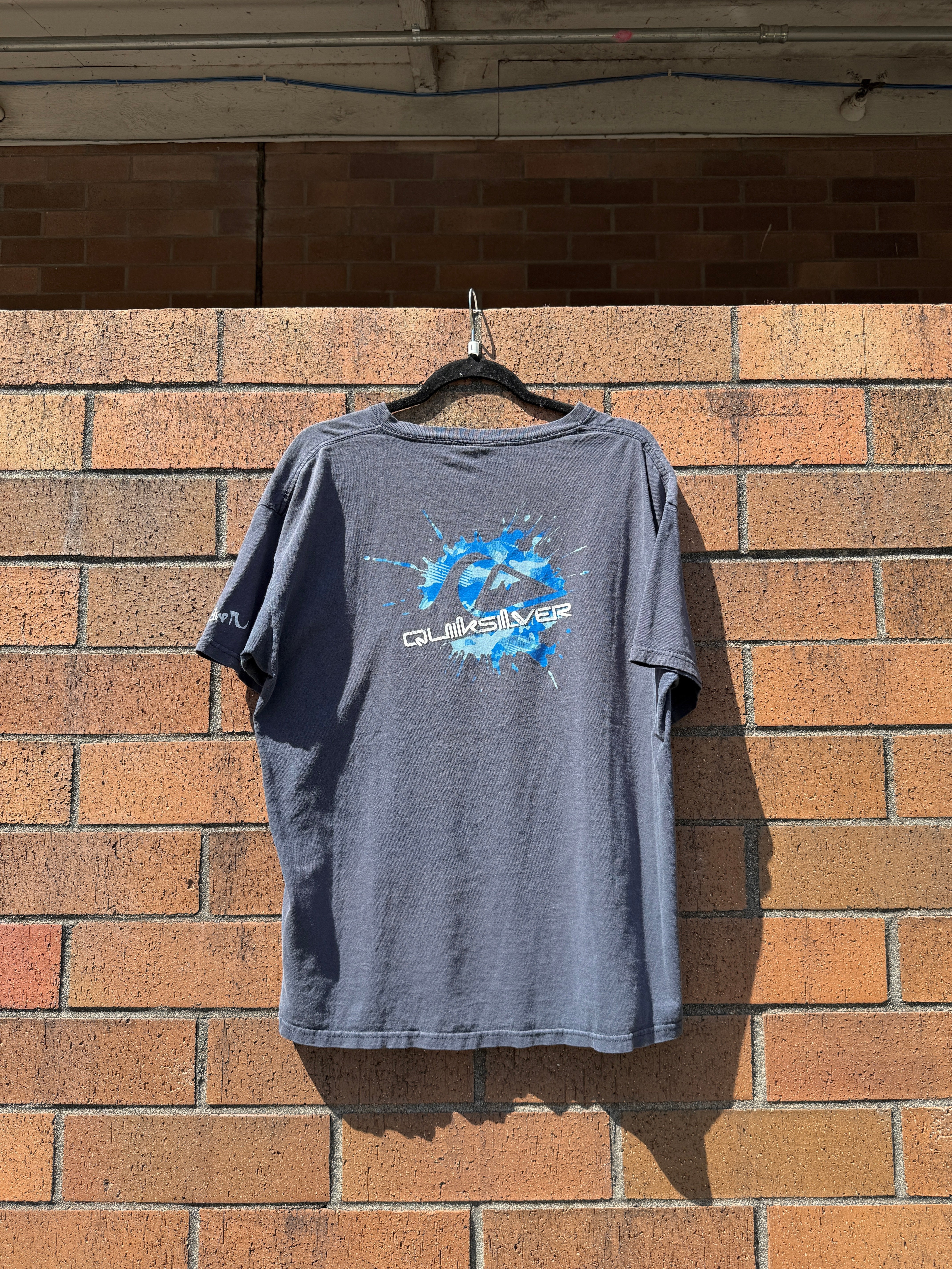 Y2K Quiksilver Blue Blast Tee Size L