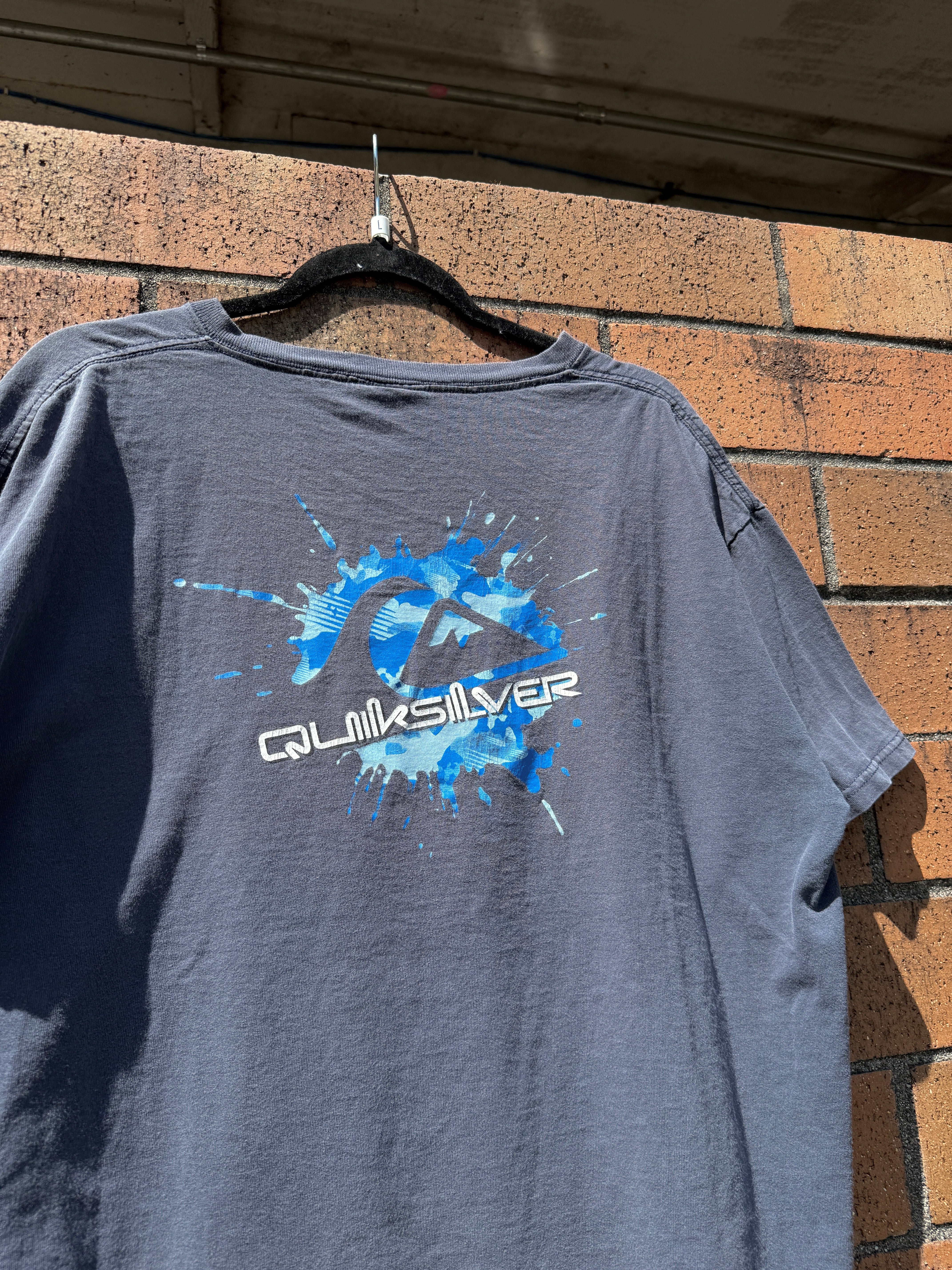 Y2K Quiksilver Blue Blast Tee Size L