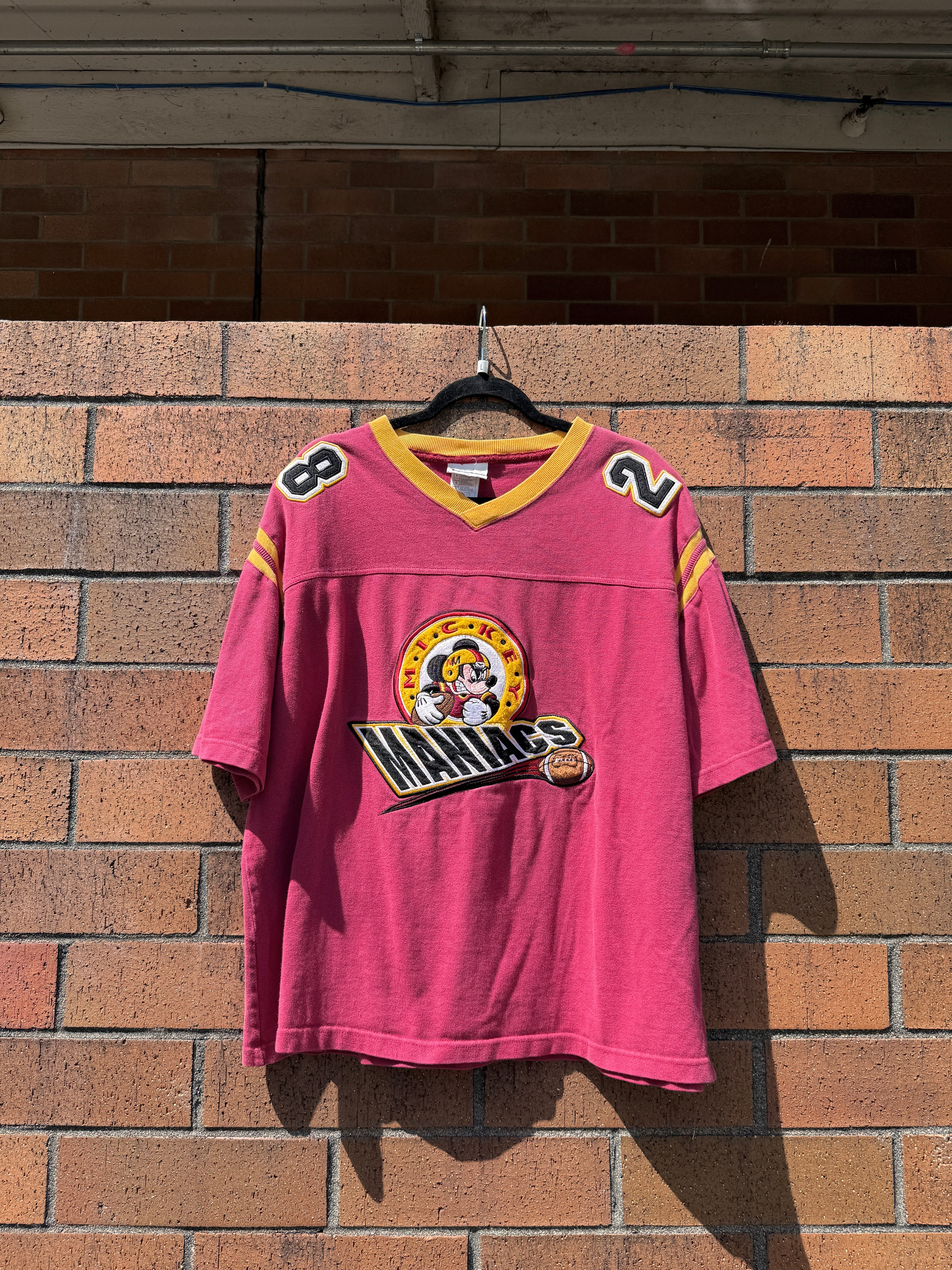 Y2K Mickey Mouse Manics Football Jersey Size L