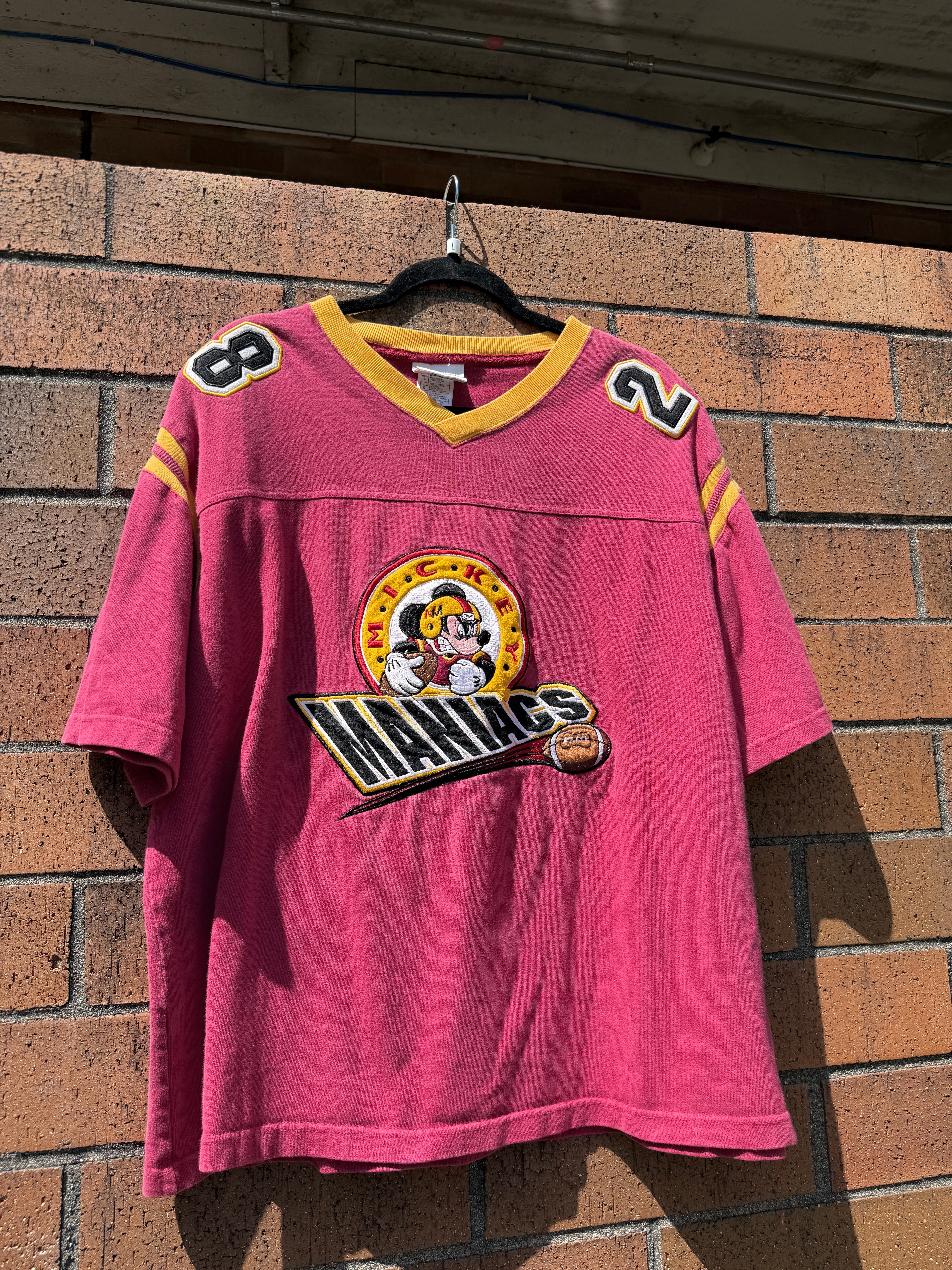 Y2K Mickey Mouse Manics Football Jersey Size L