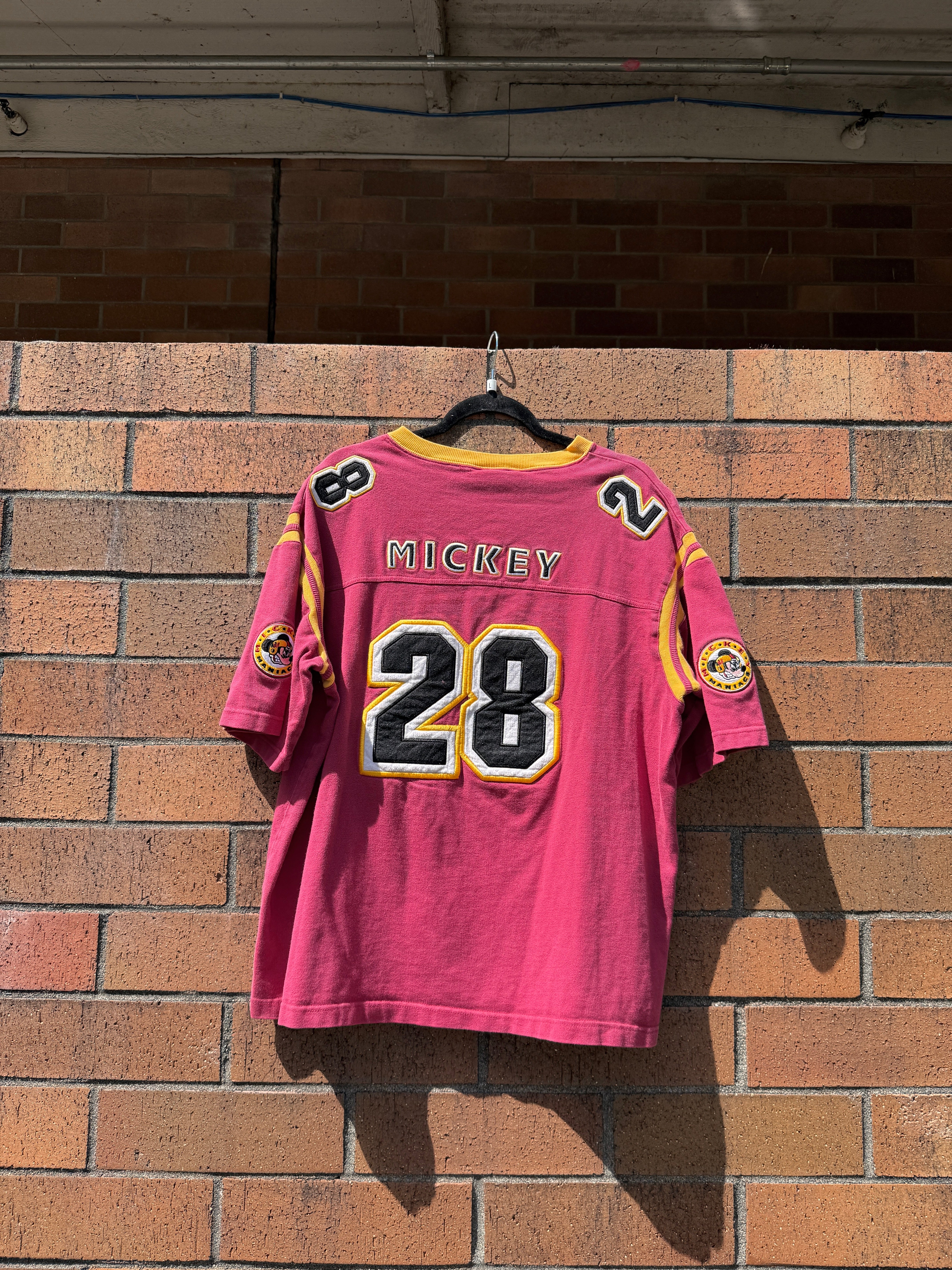 Y2K Mickey Mouse Manics Football Jersey Size L