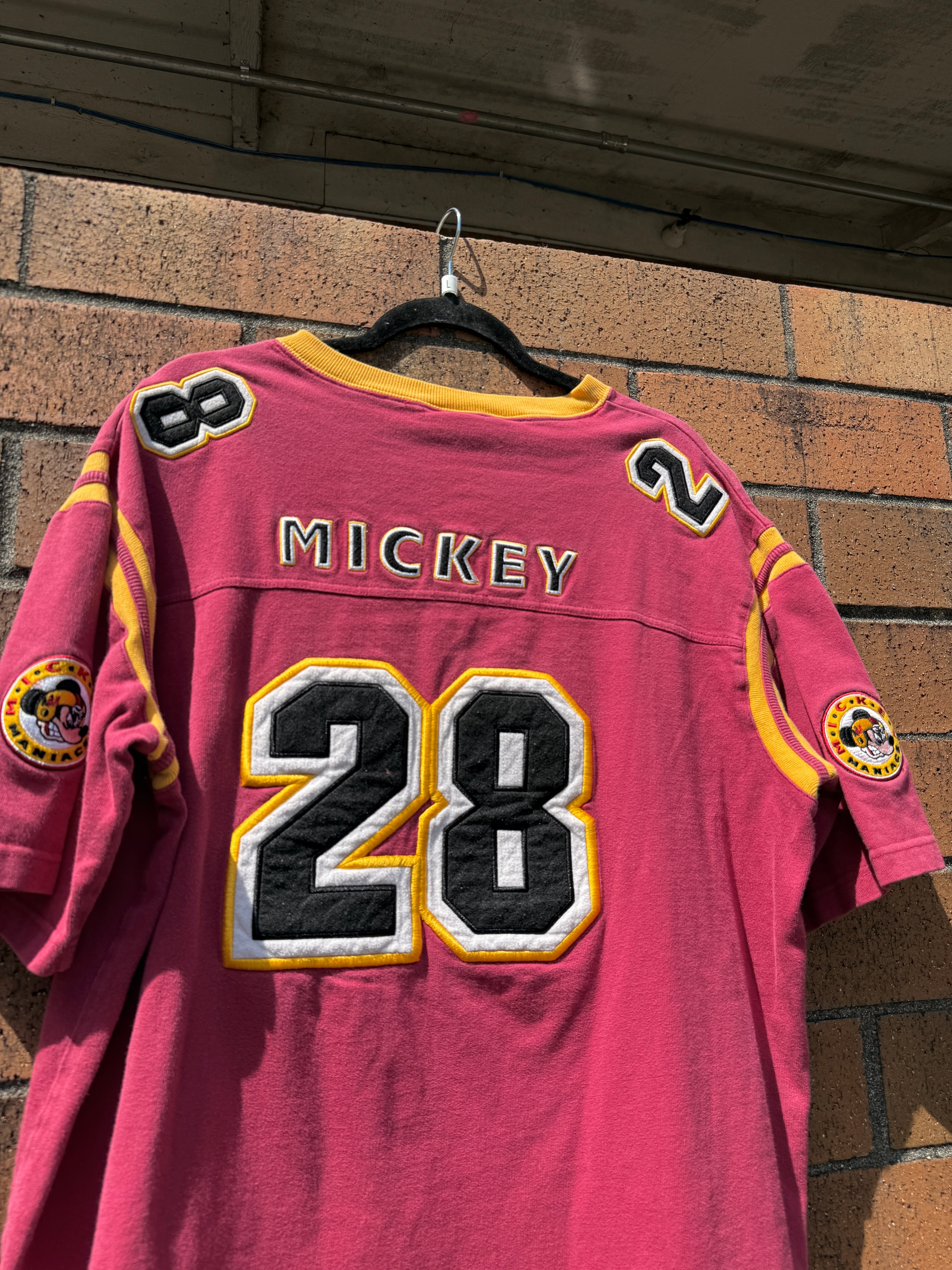 Y2K Mickey Mouse Manics Football Jersey Size L