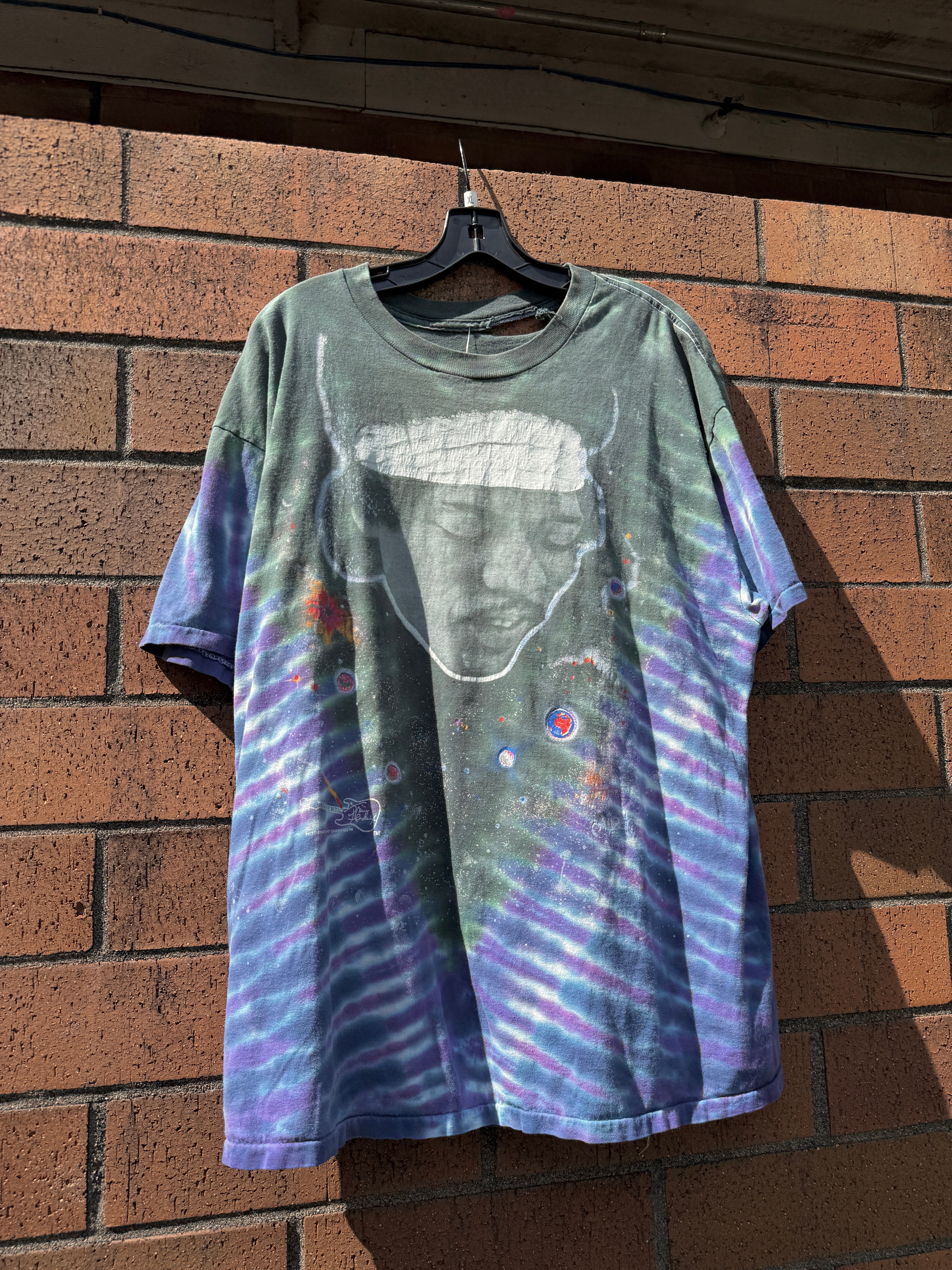 90s Jimi Hendrix Not Fade Away Tie Dye Tee Size XL