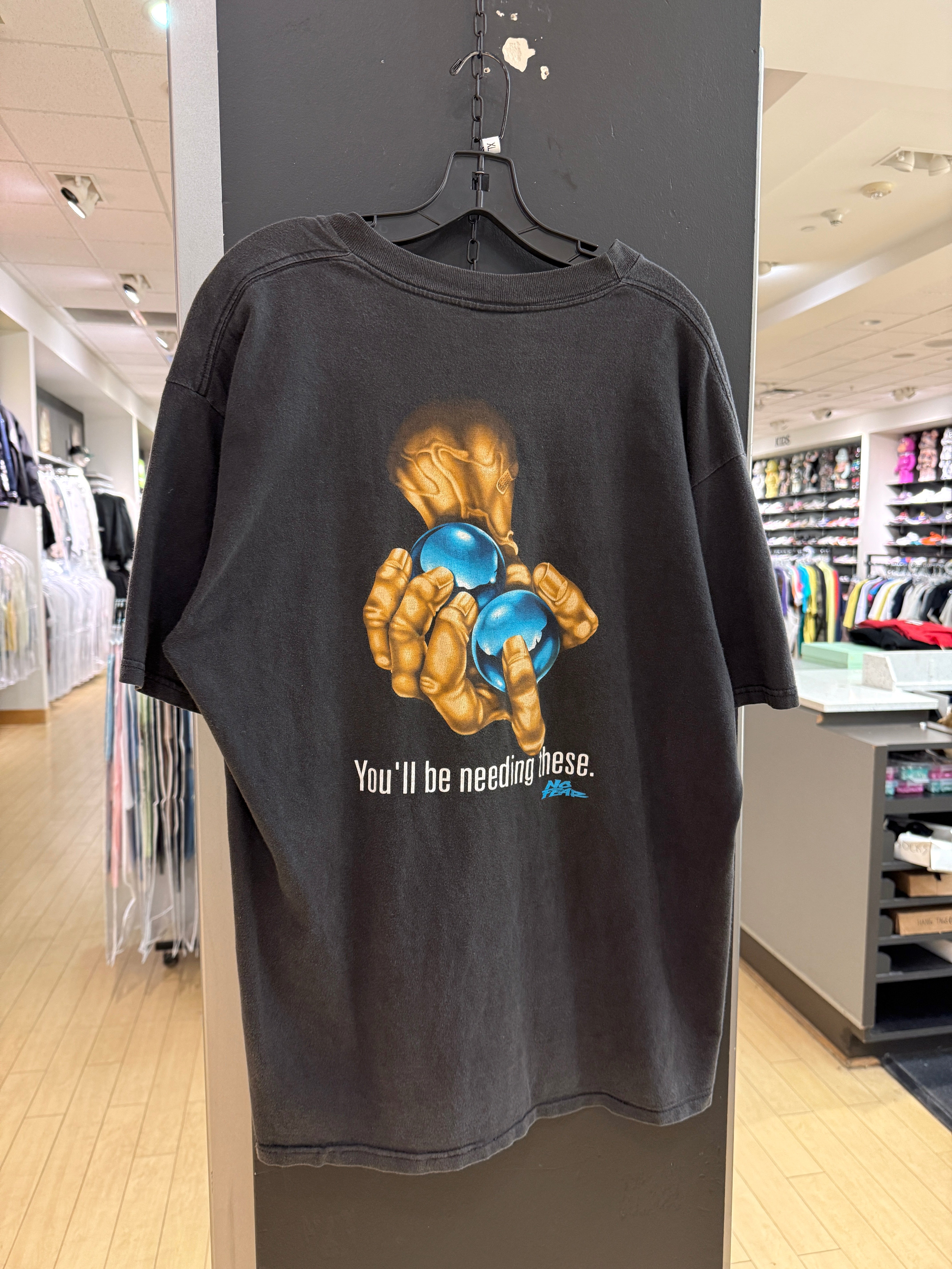 Y2K No Fear You'll Need Some Balls Tee Sz XL