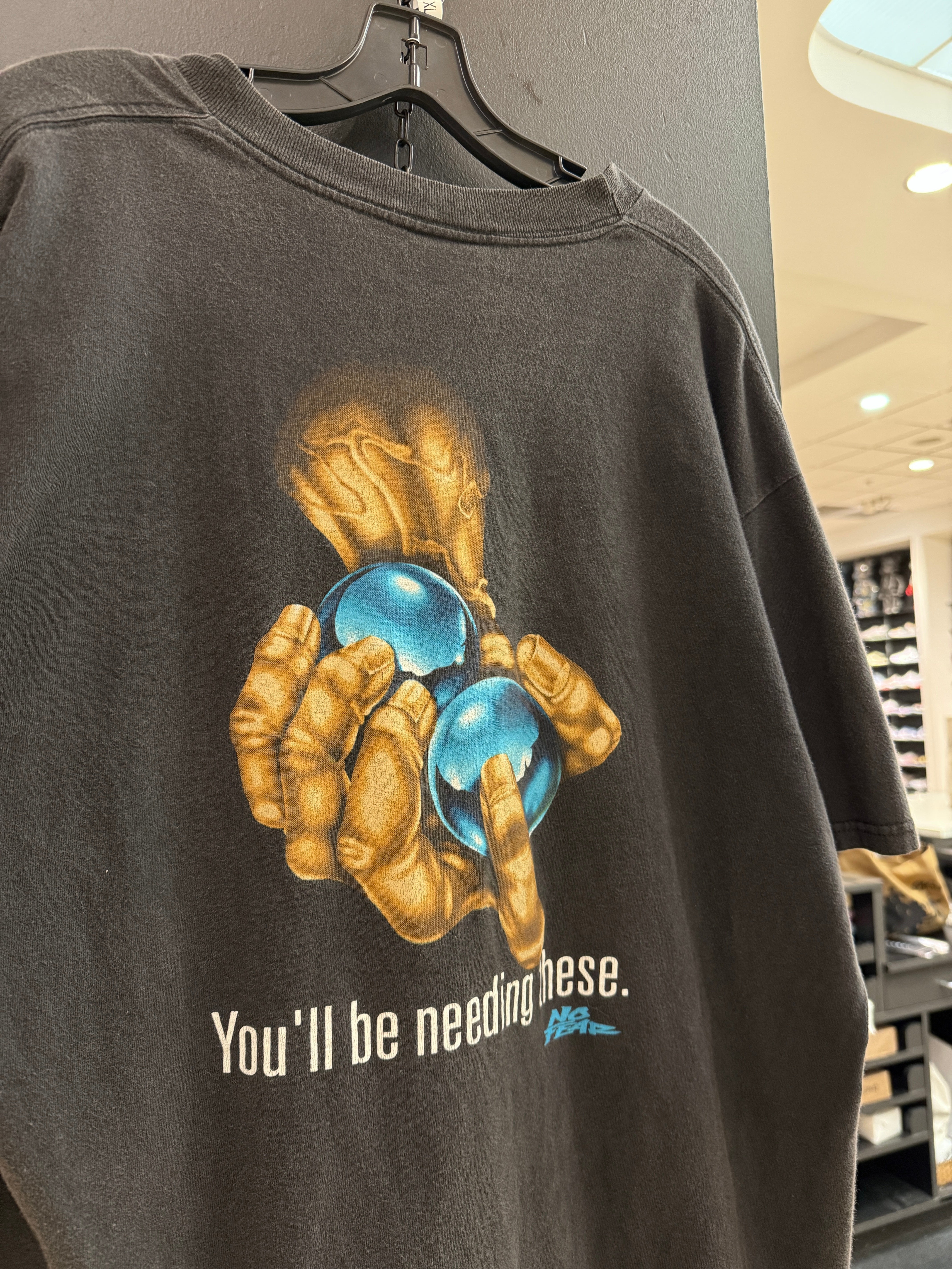 Y2K No Fear You'll Need Some Balls Tee Sz XL
