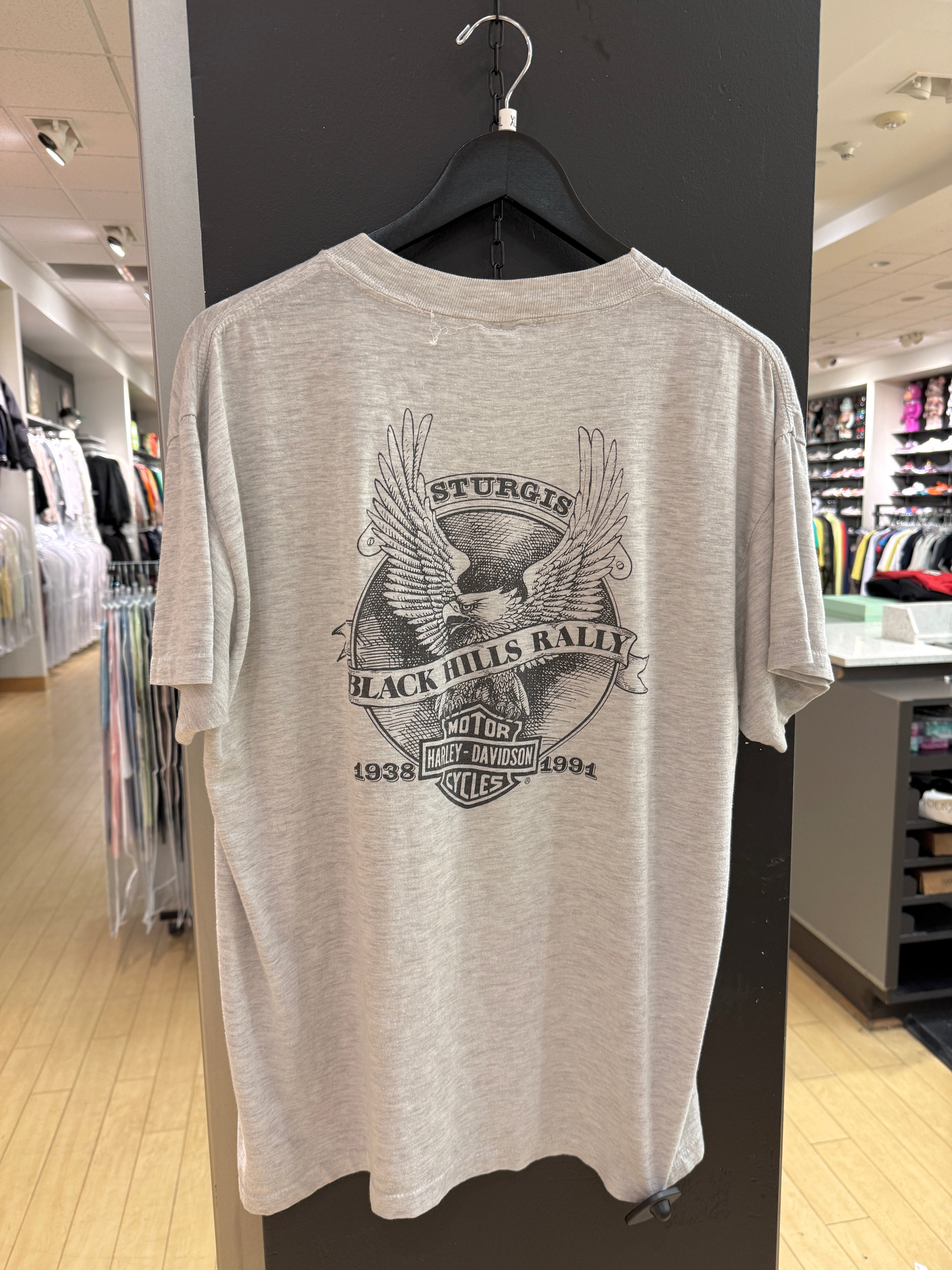 1991 3D Emblem Harley Davidson Sturgis Rally Tee Sz XL