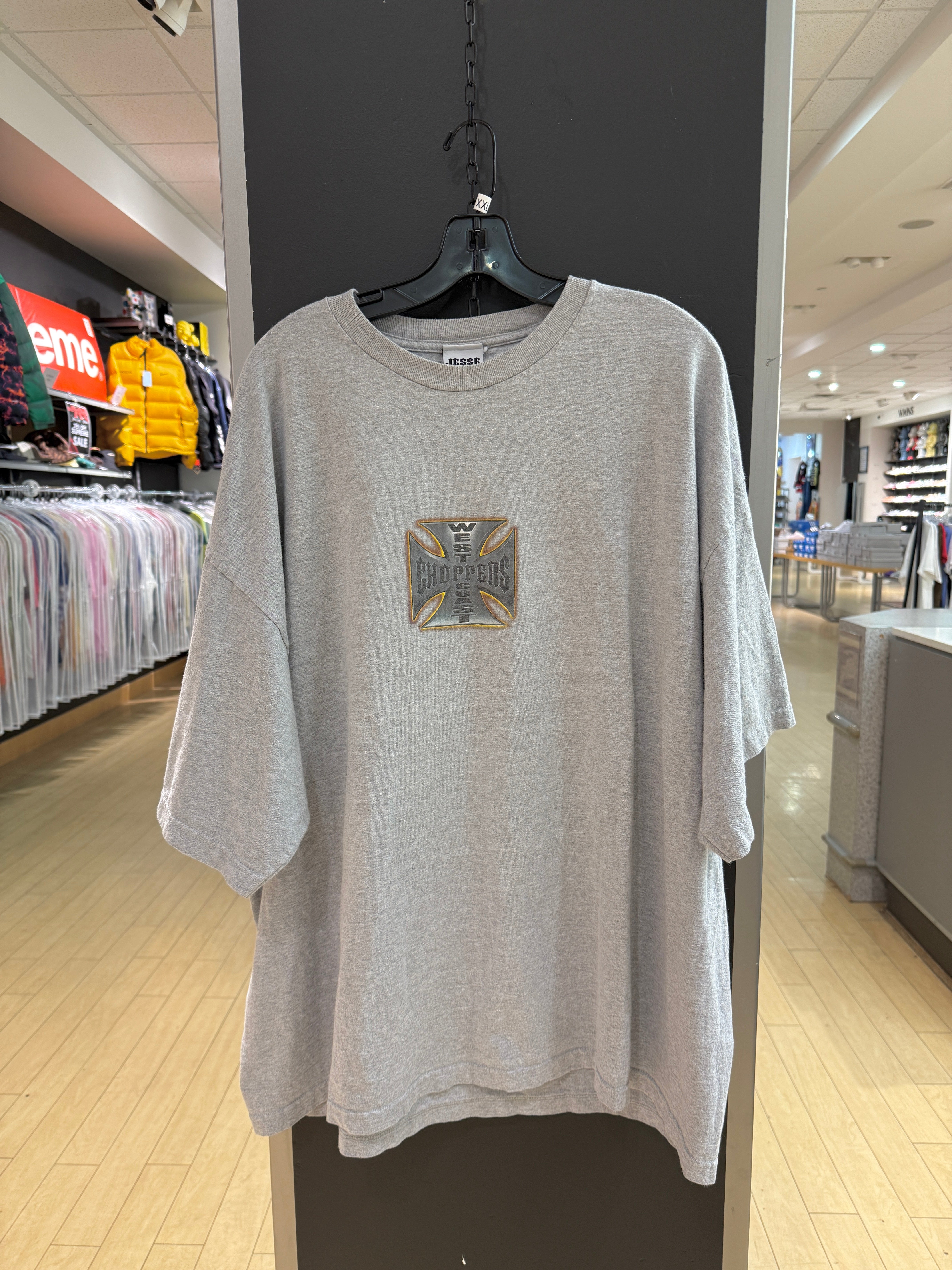 Y2K Grey West Coast Choppers Flame Tee Sz XXL