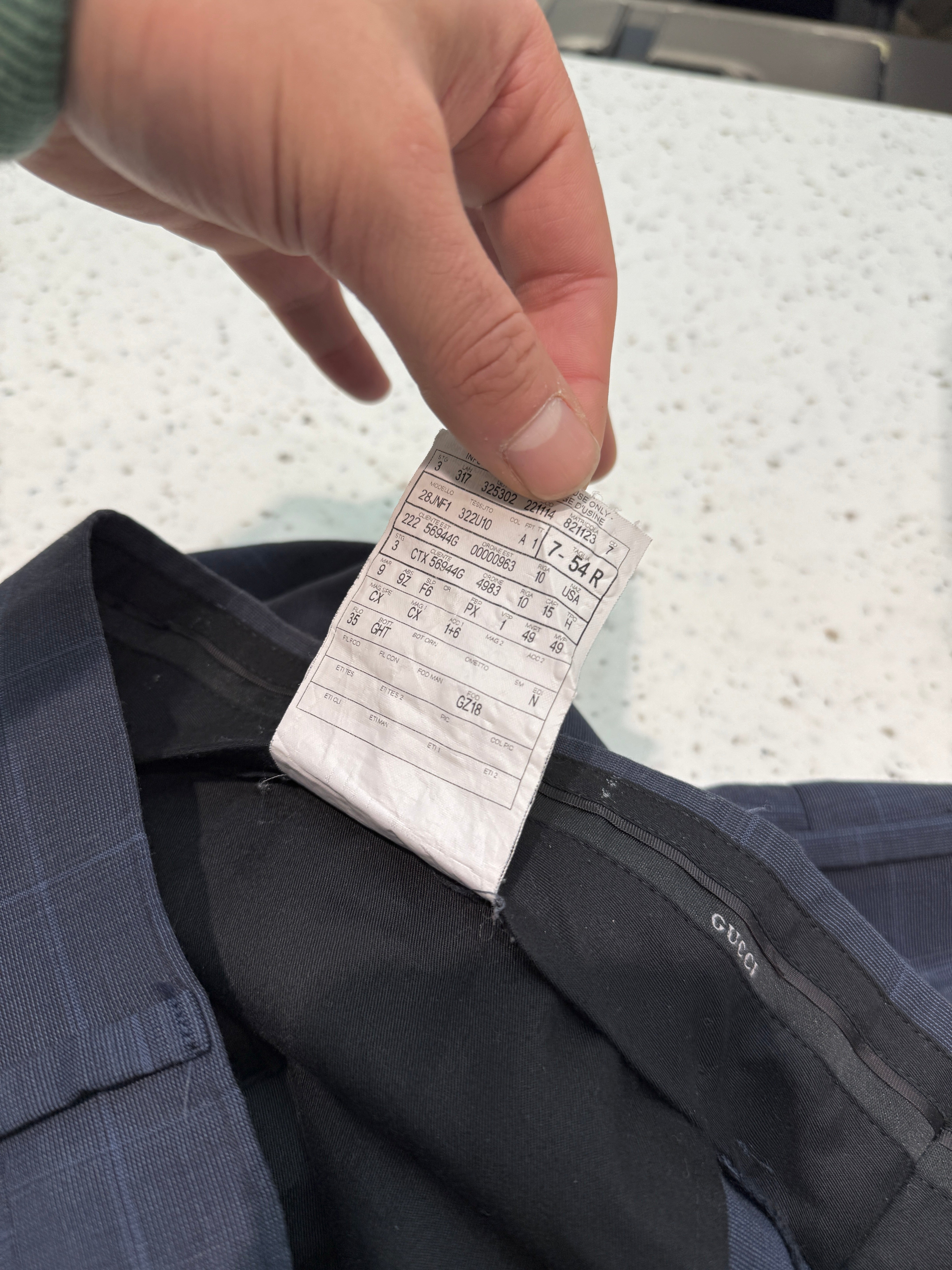 Gucci Navy Mens Suit Sz 54R (Blazer and Pants)