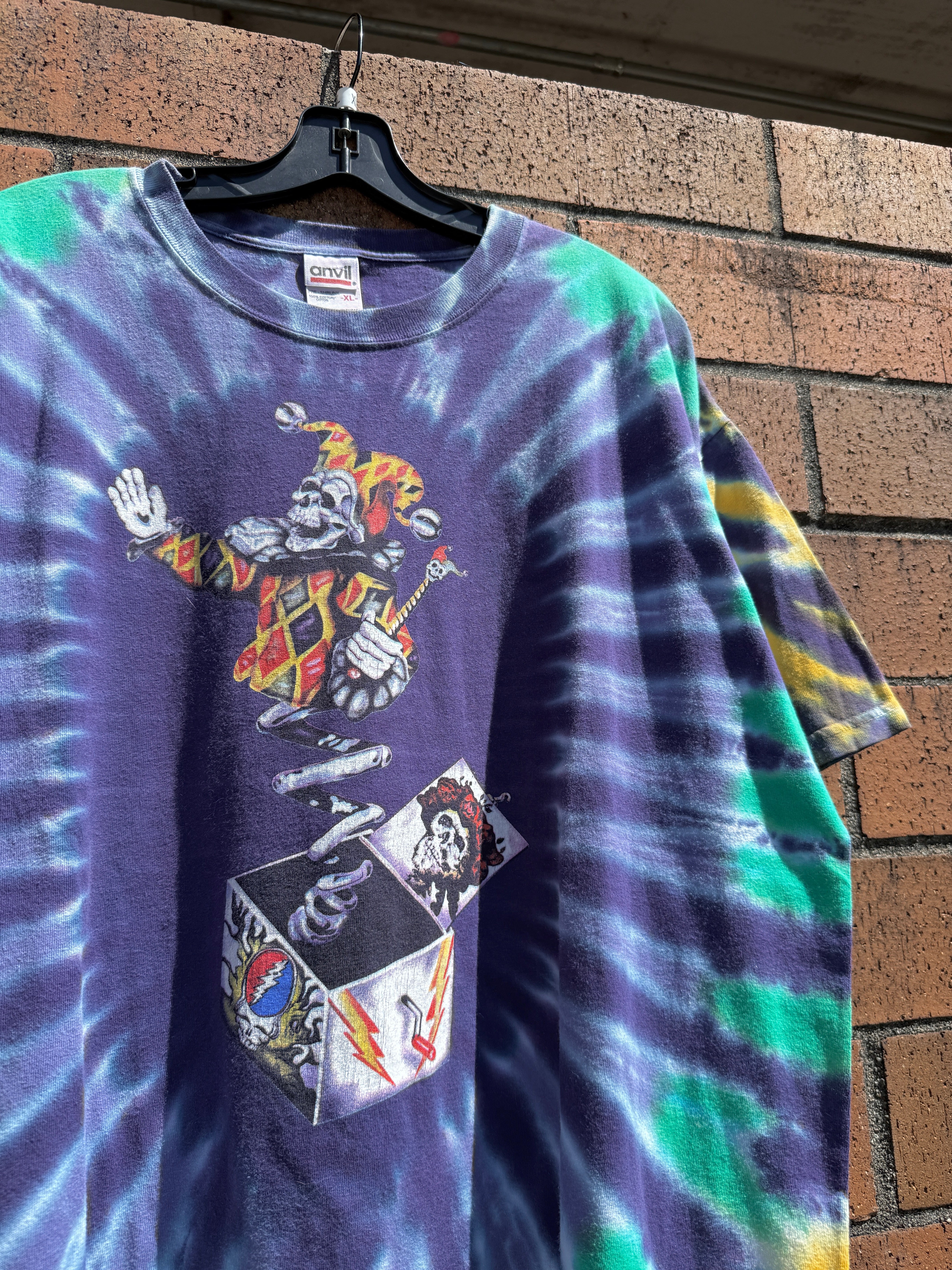 Y2K Grateful Dead Jack in the Box Tie Dye Tee Size XL