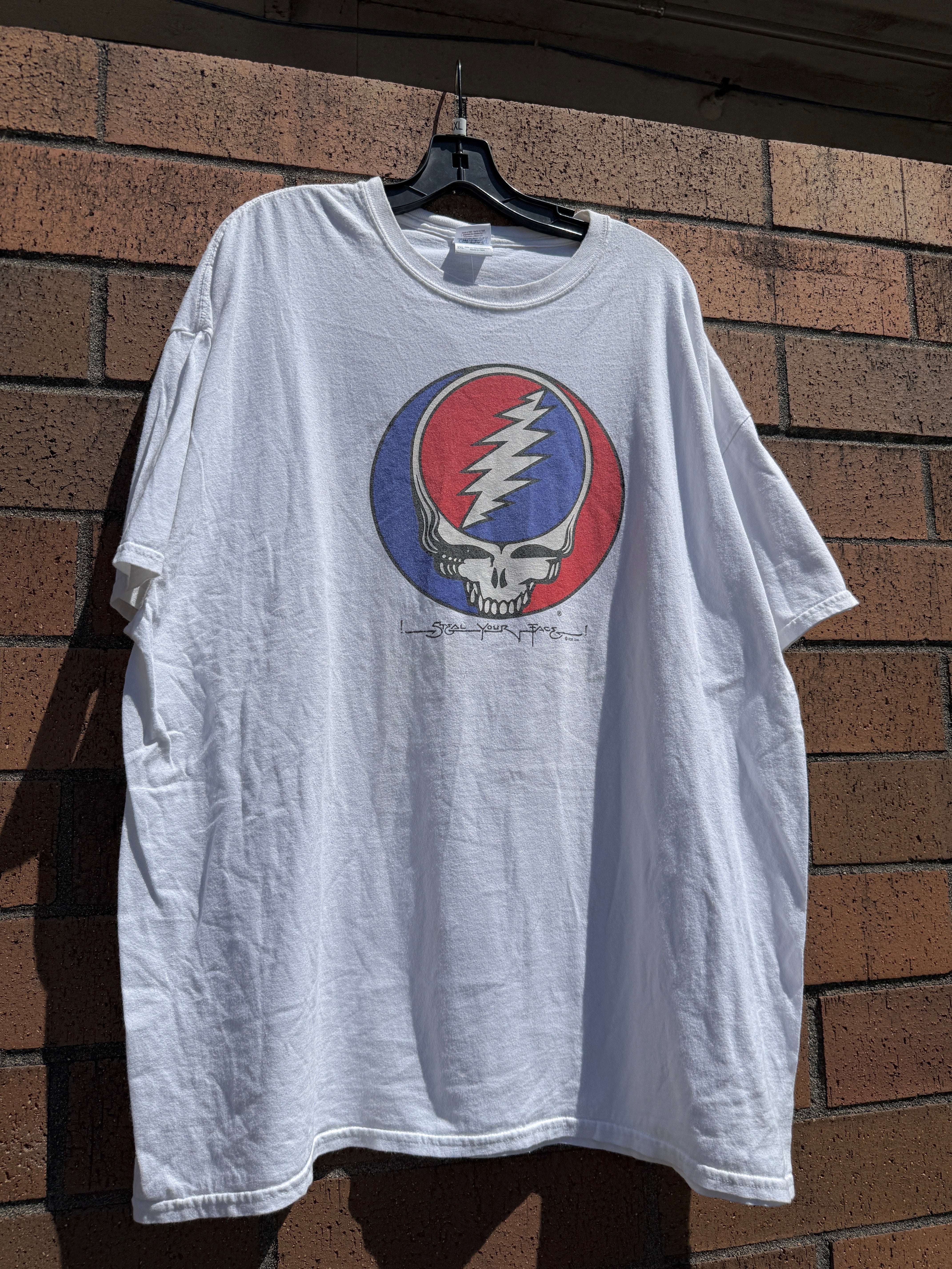 Y2K Grateful Dead White Steal Your Face Tee Size XXL