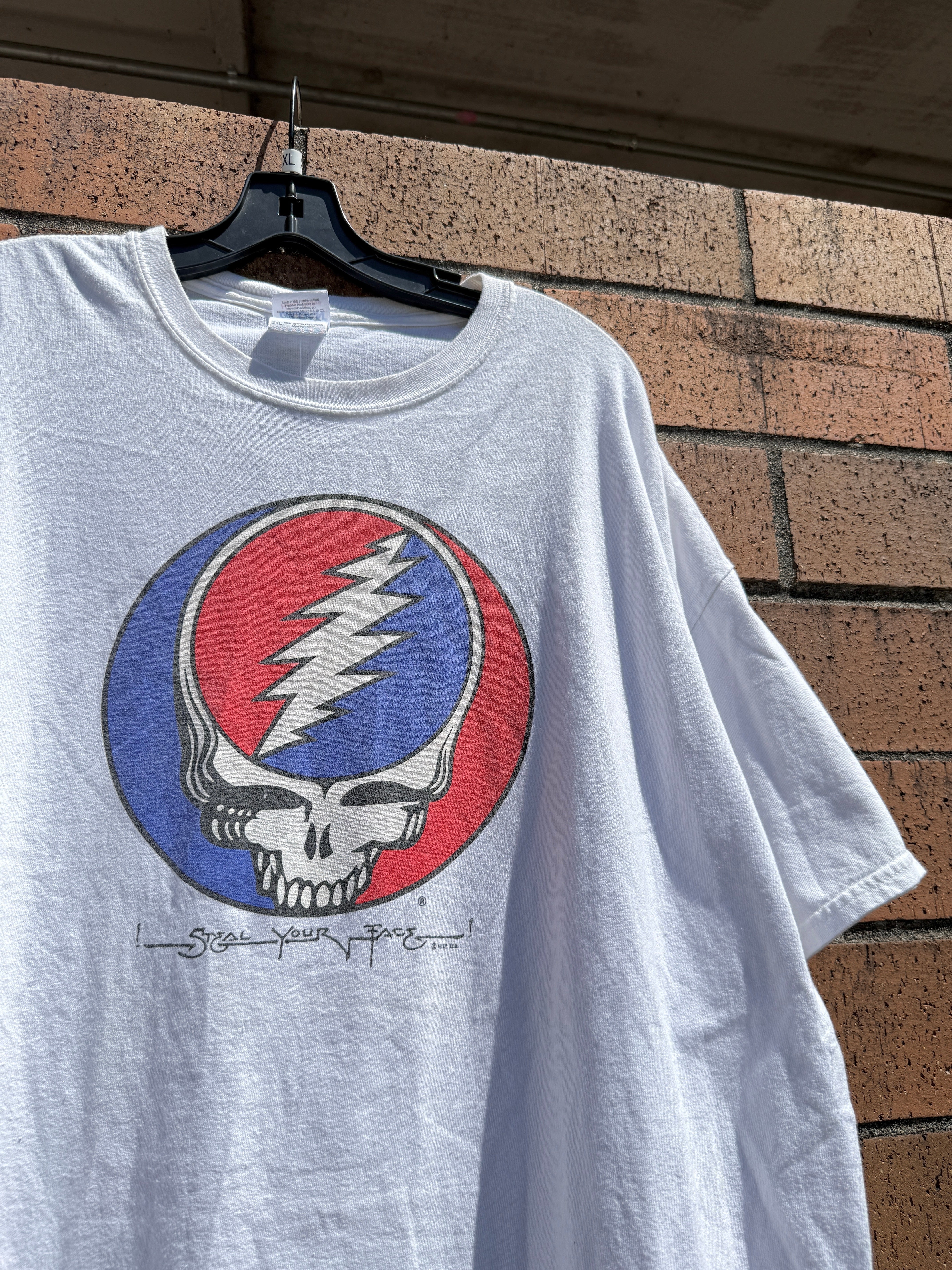 Y2K Grateful Dead White Steal Your Face Tee Size XXL