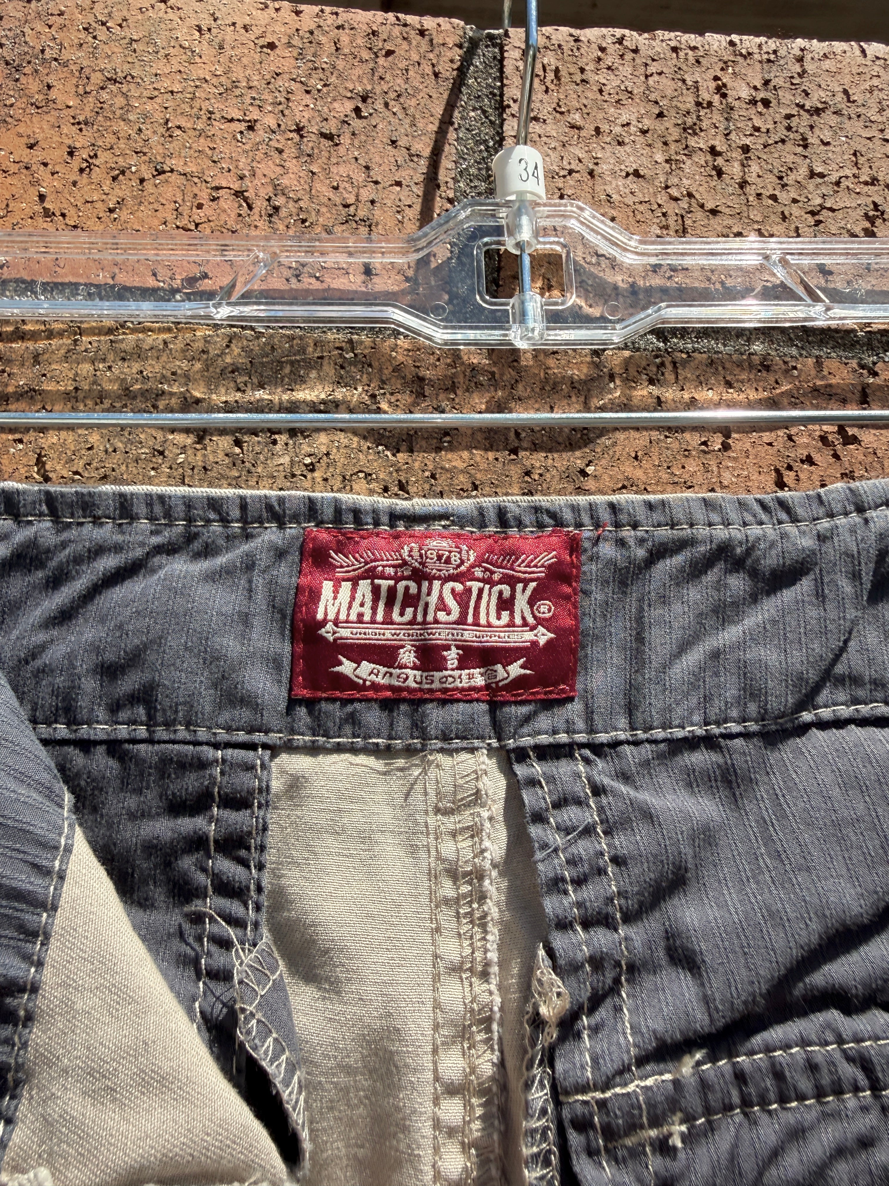 Y2K Matchstick Japan Desert Camo Cargo Shorts Size 34