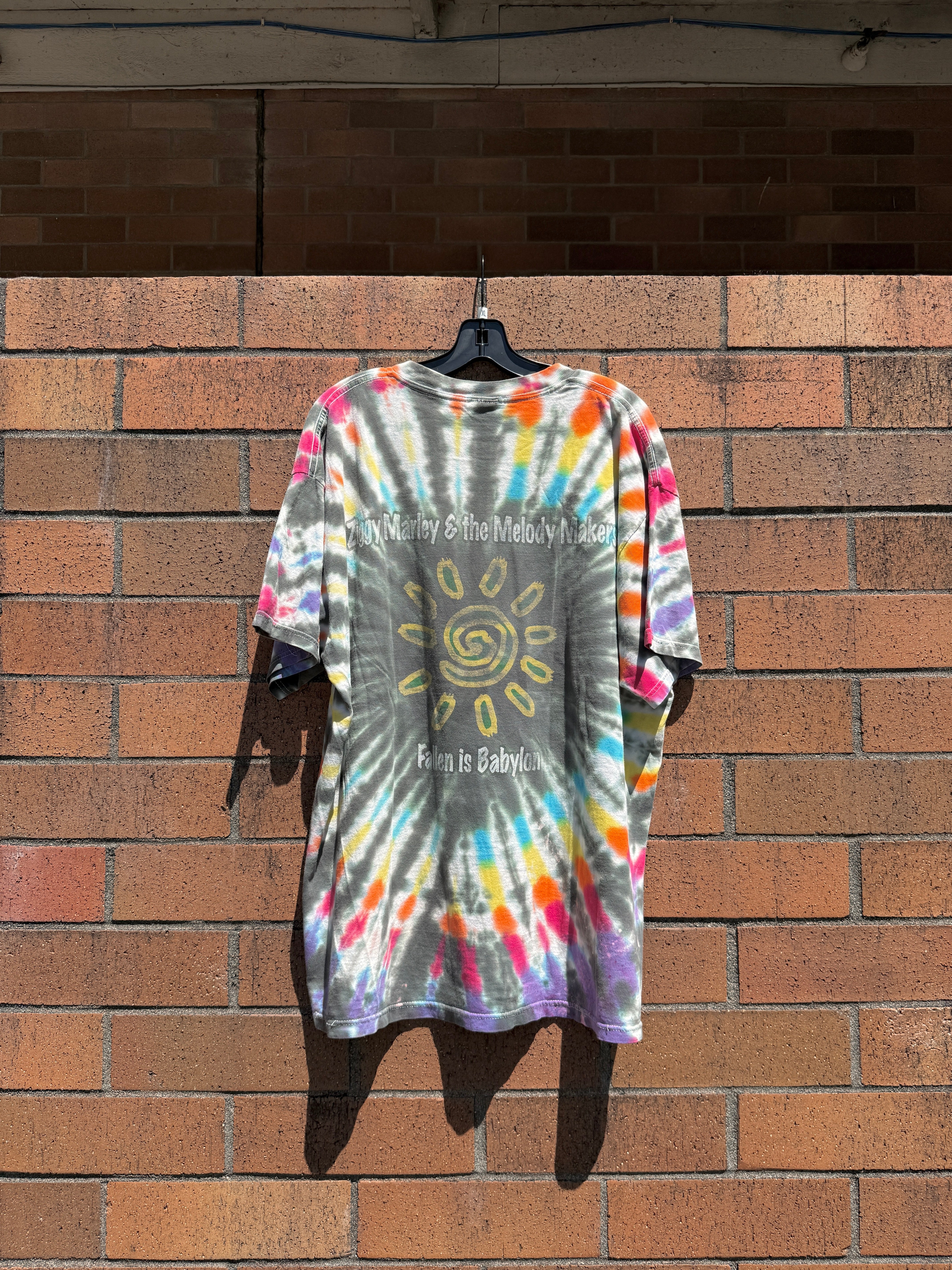 90s Ziggy Marley and the Melody Makers Fallen is Babylon Tie Dye Tee Size XL