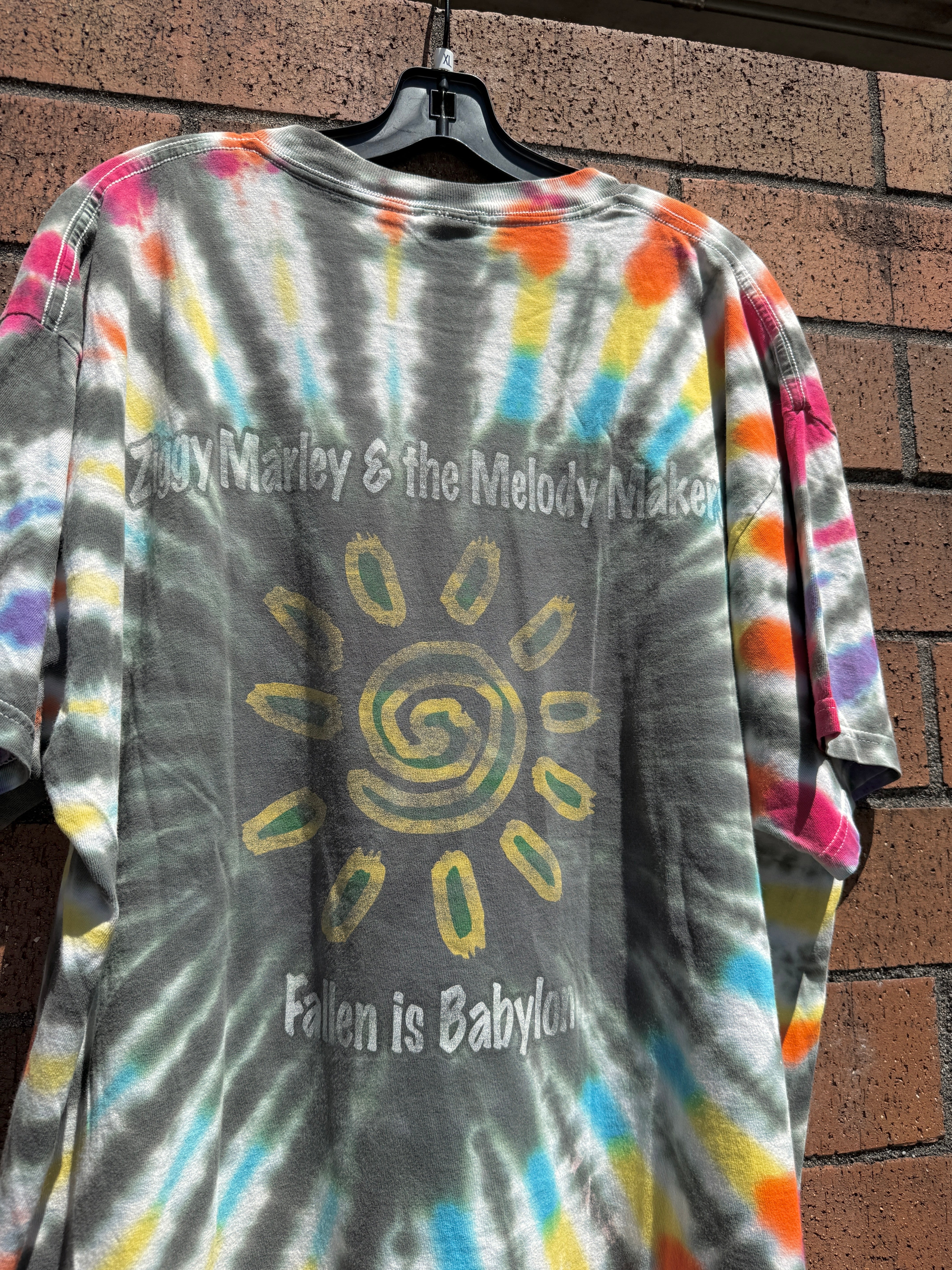 90s Ziggy Marley and the Melody Makers Fallen is Babylon Tie Dye Tee Size XL