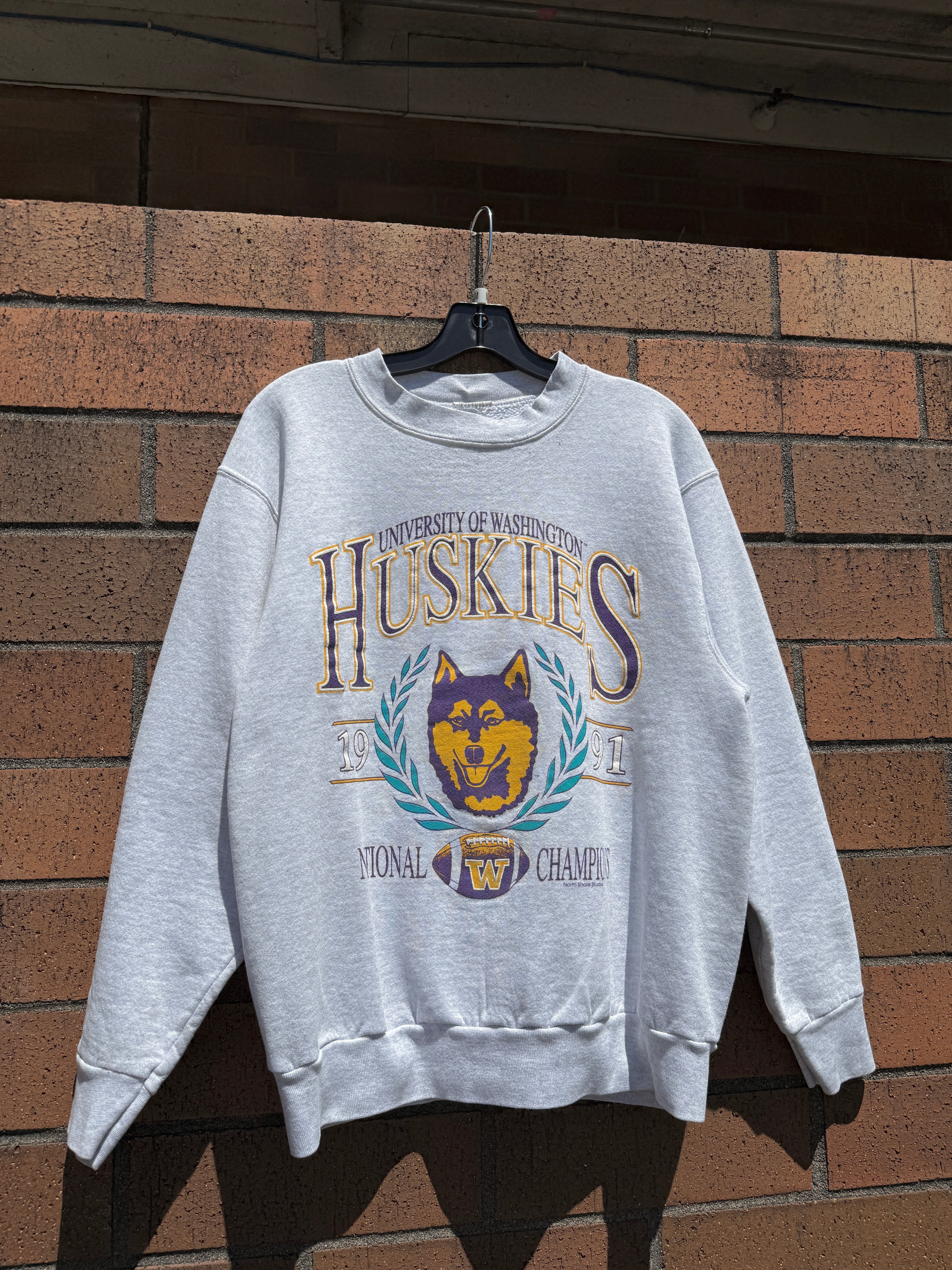 1991 Washington Huskies National Champions Crewneck Size M