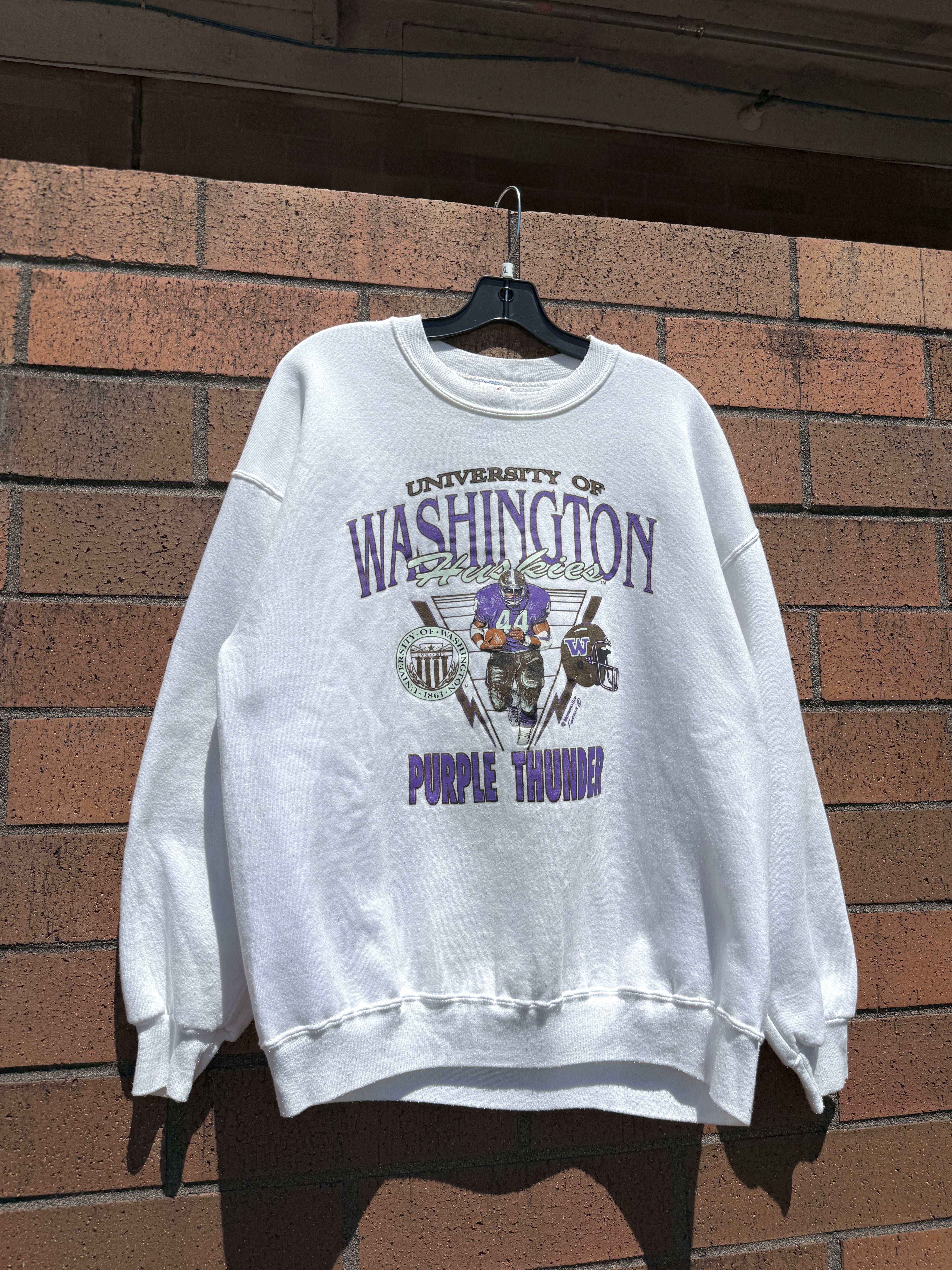 90s Washington Huskies Purple Thunder Crewneck Size XL