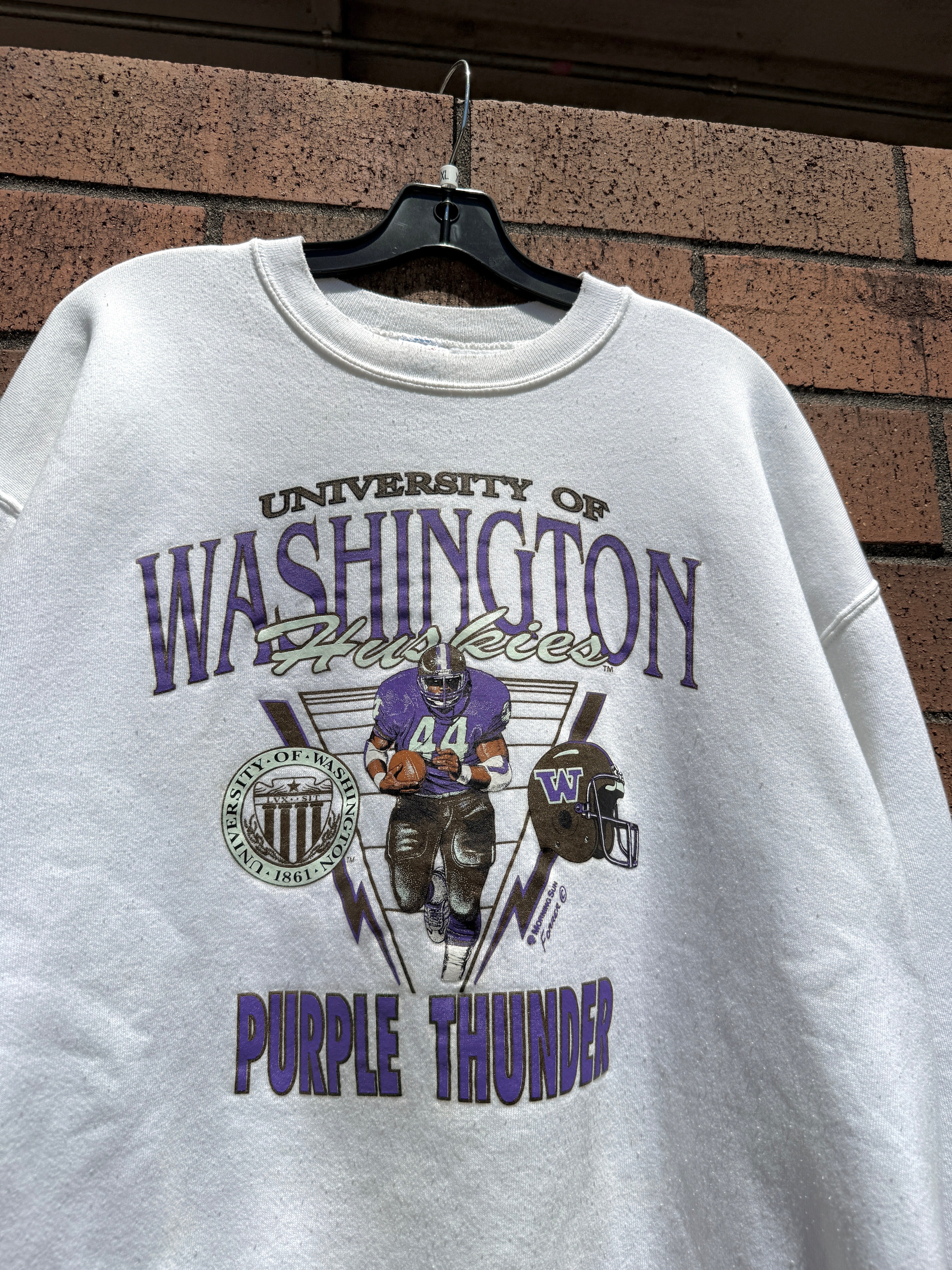 90s Washington Huskies Purple Thunder Crewneck Size XL