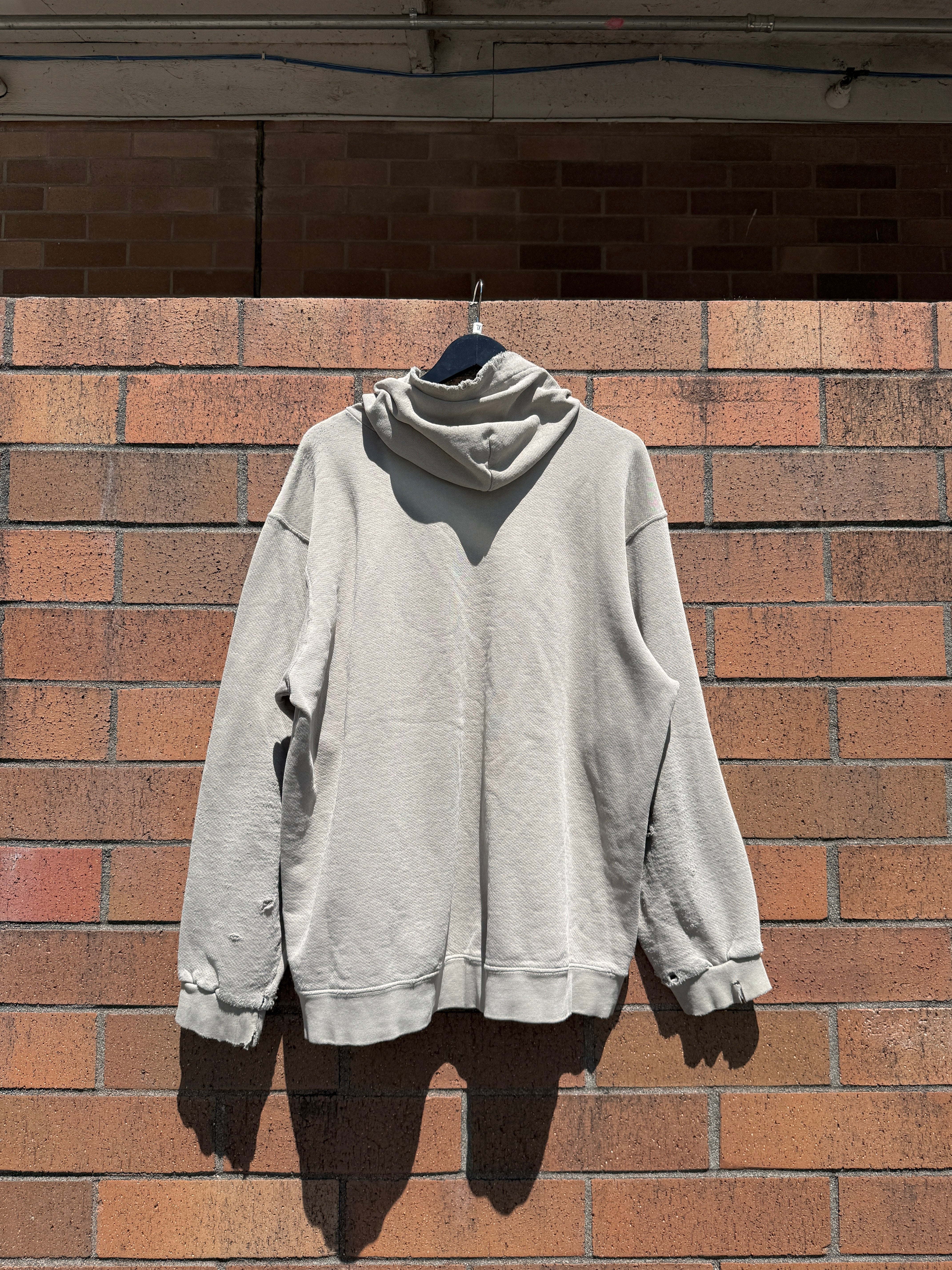 Y2K Nike Olive / Navy Thrashed Center Swoosh Hoodie Size XL