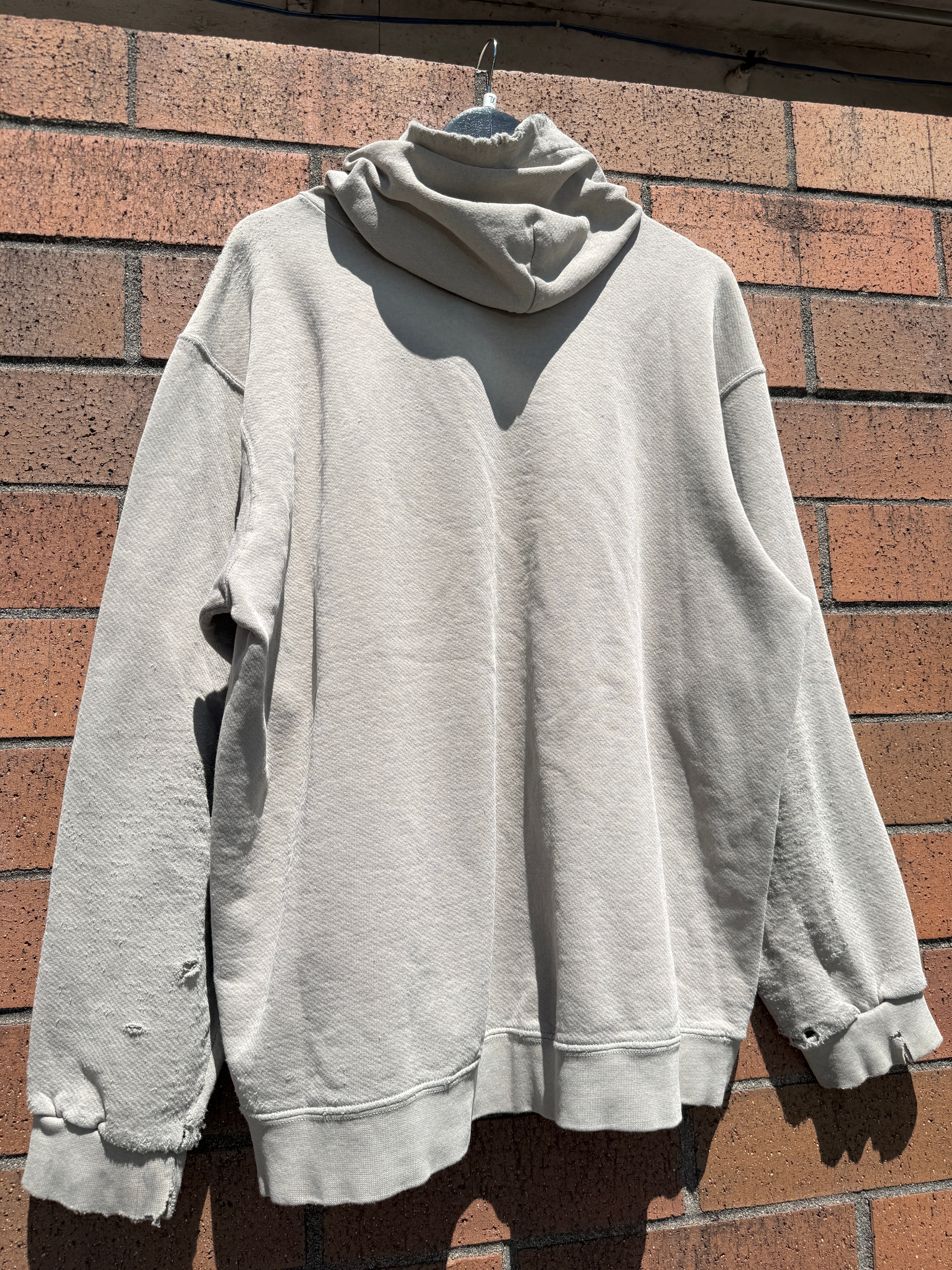 Y2K Nike Olive / Navy Thrashed Center Swoosh Hoodie Size XL