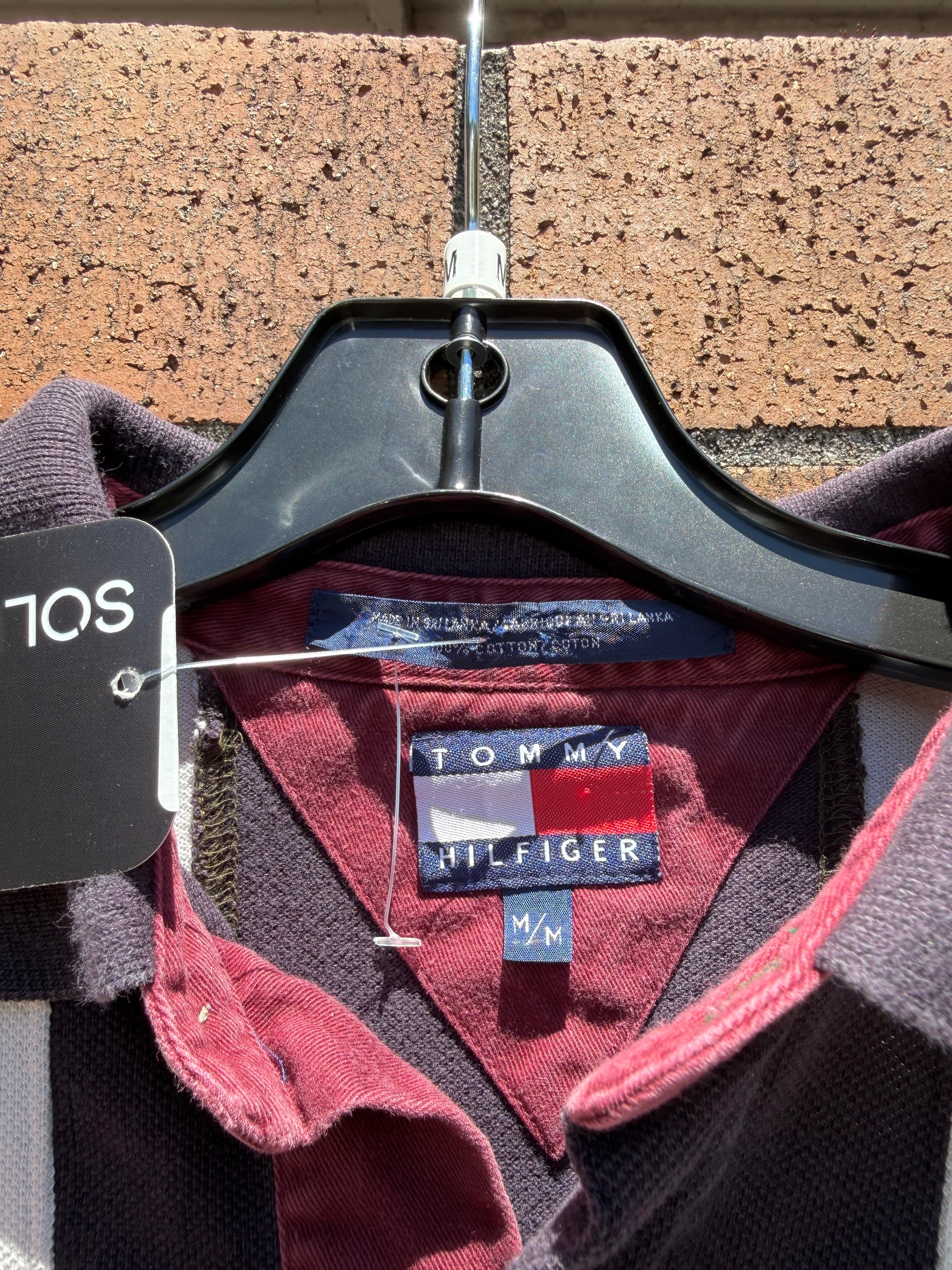 Y2K Tommy Hilfiger Vertical Stripe Rugby Size M