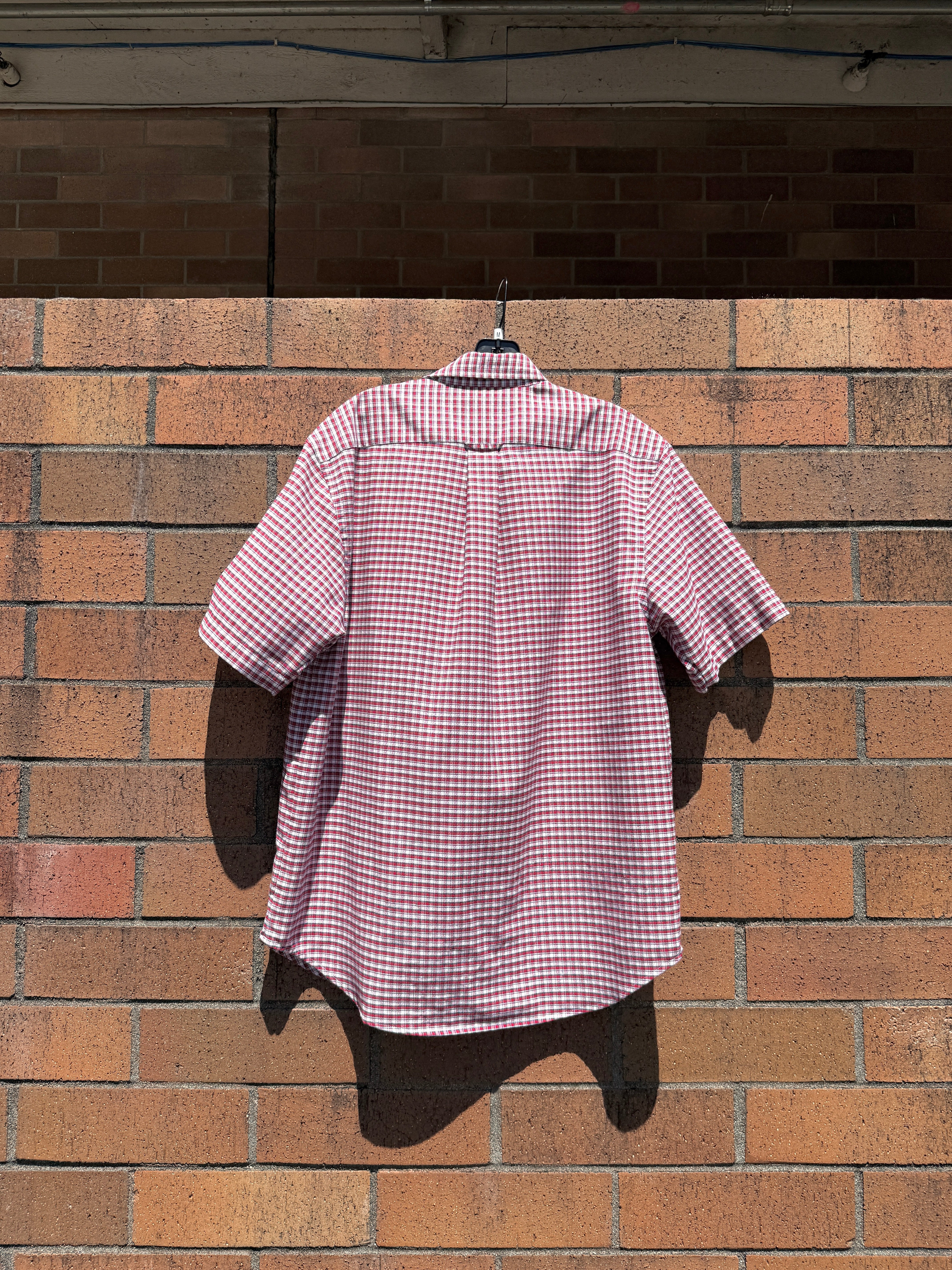 90s Town Craft Wrinkle Free Short Sleeve Red Plaid Flannel Size M