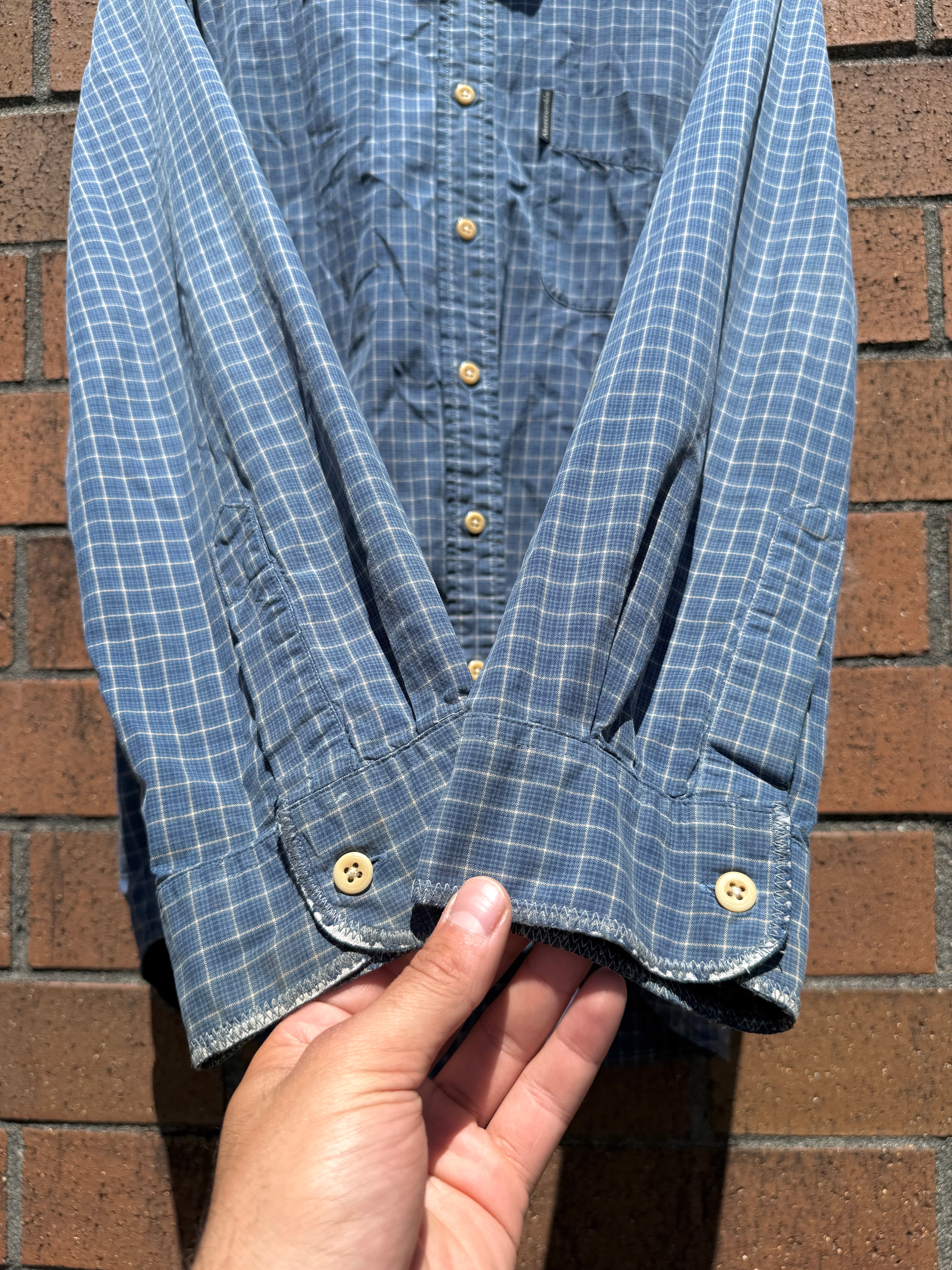 Y2K Abercrombie & Fitch Lightweight Blue Plaid Flannel Size L