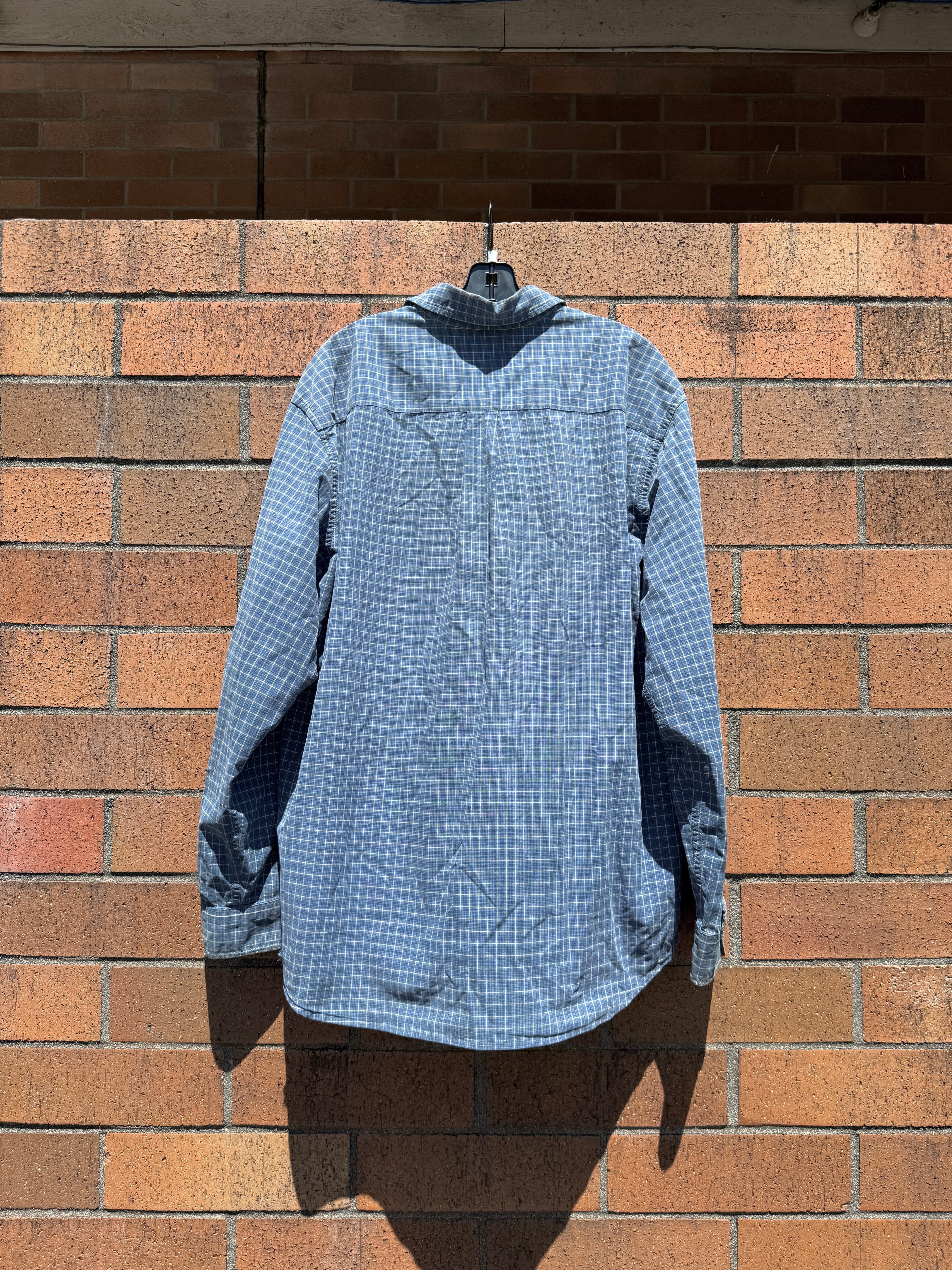 Y2K Abercrombie & Fitch Lightweight Blue Plaid Flannel Size L