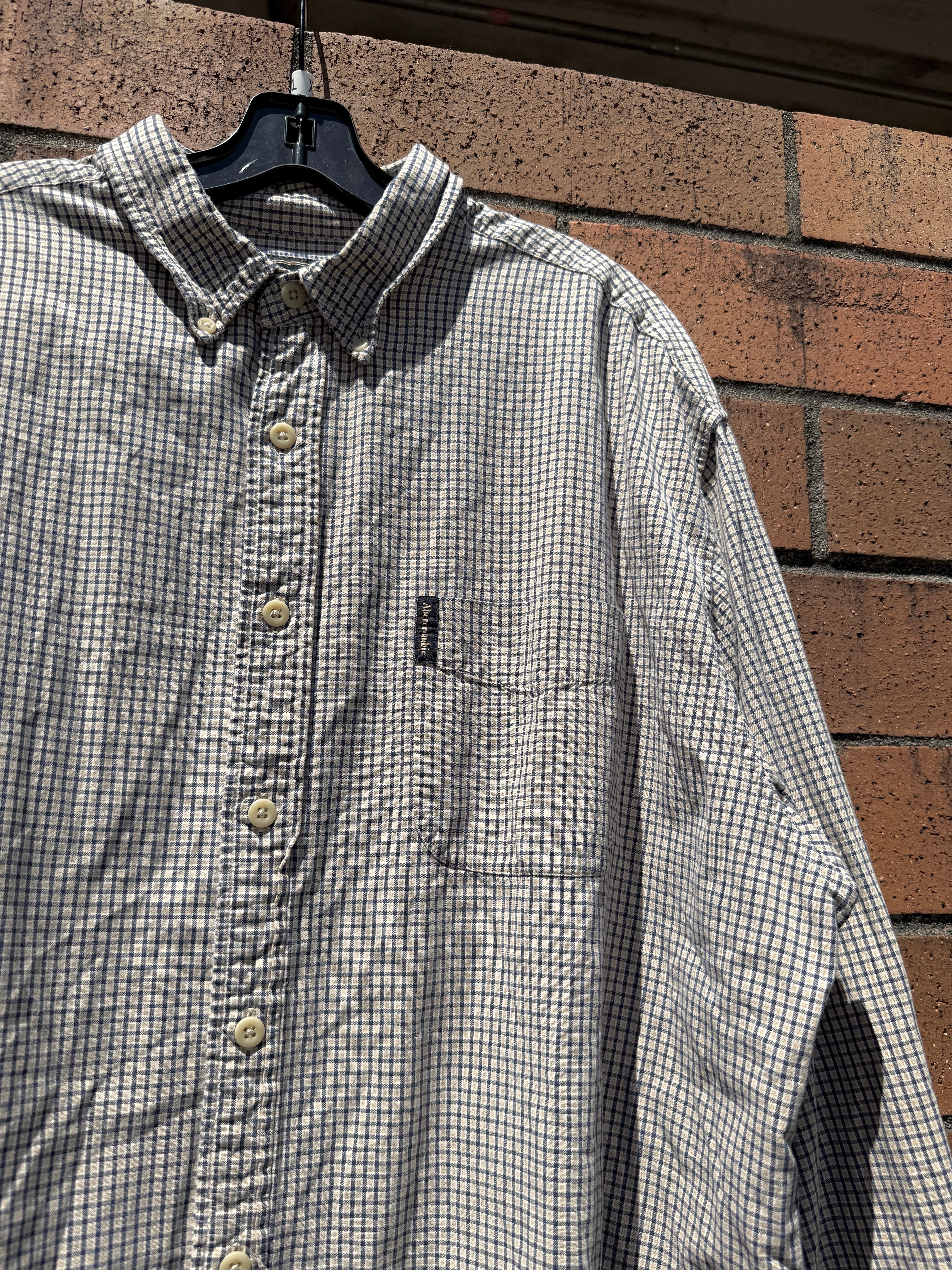 Y2K Abercrombie & Fitch Lightweight Micro Plaid Flannel Size XL