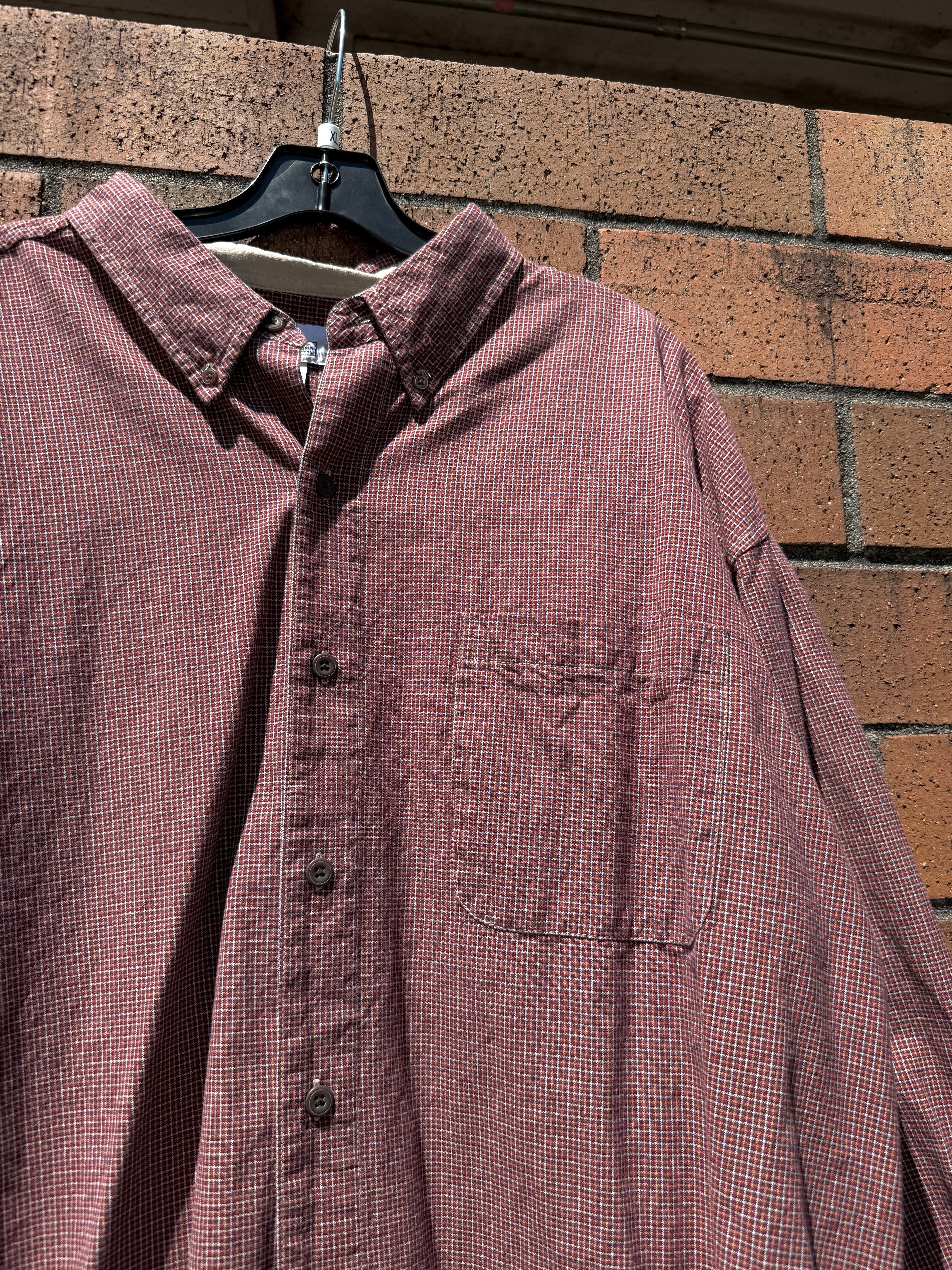 90s Arizona Jeans Co Red Micro Plaid Flannel Size XL