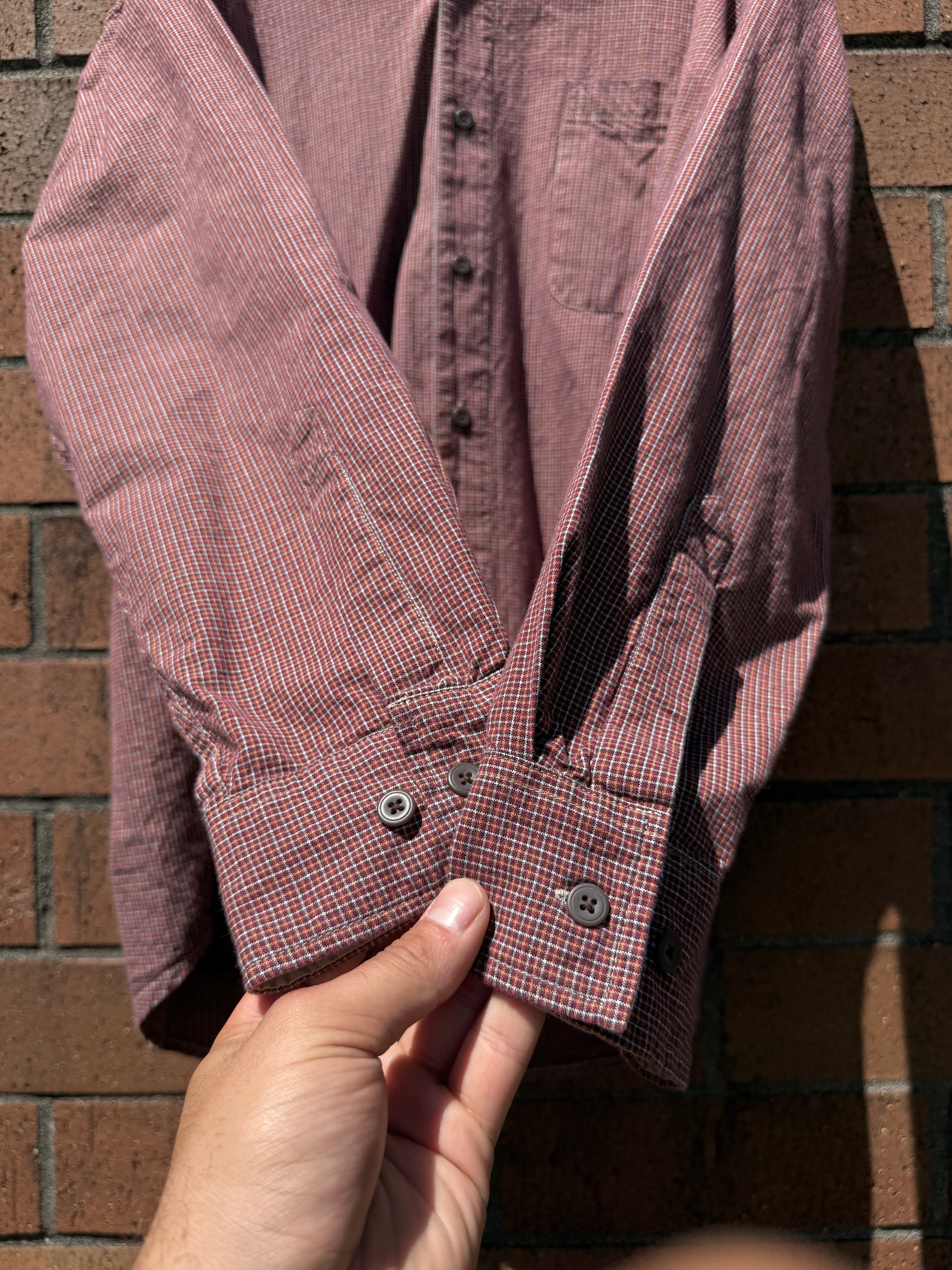 90s Arizona Jeans Co Red Micro Plaid Flannel Size XL