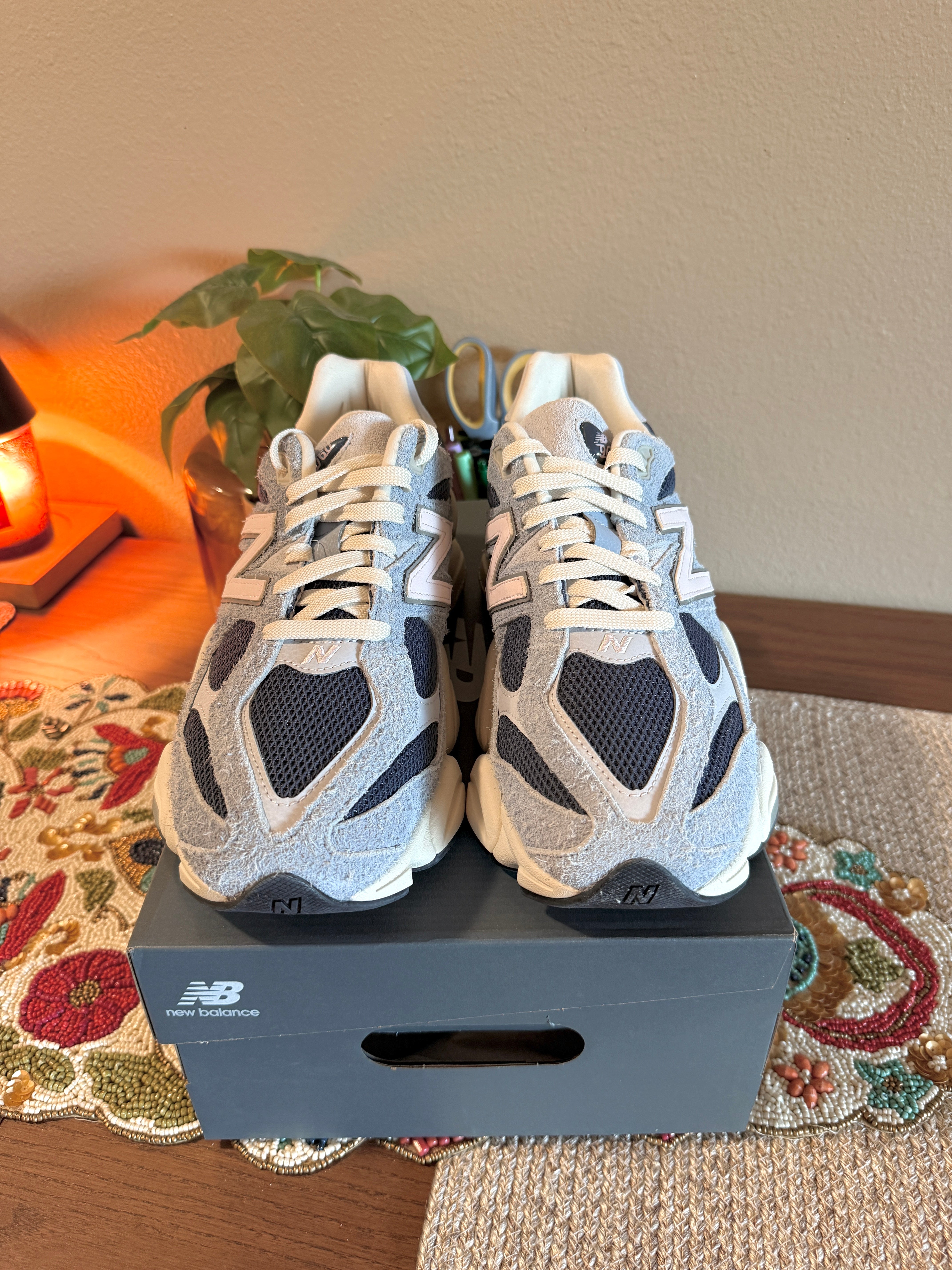 New Balance 9060 Light Arctic Grey Indigo Size 14