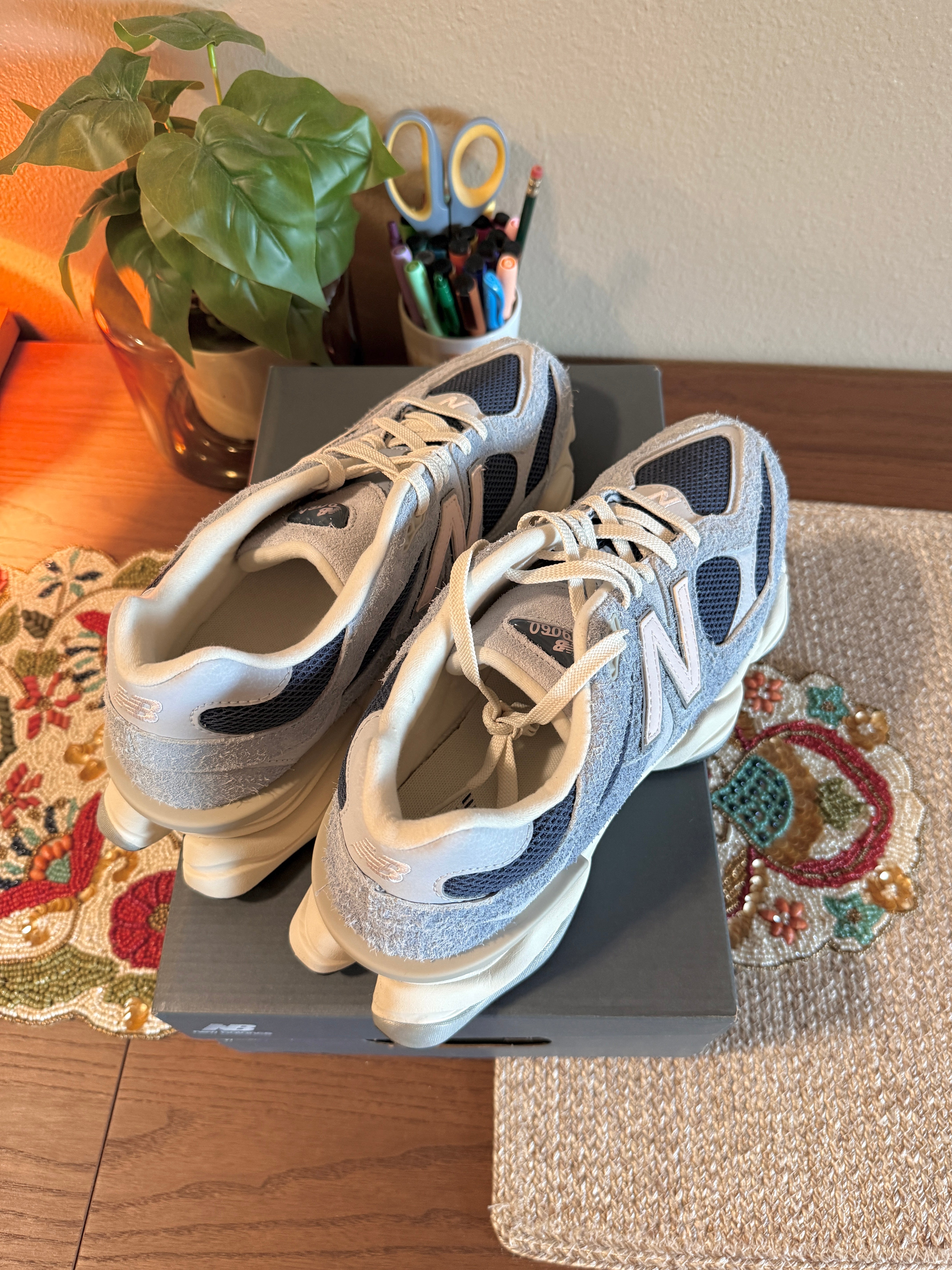 New Balance 9060 Light Arctic Grey Indigo Size 13