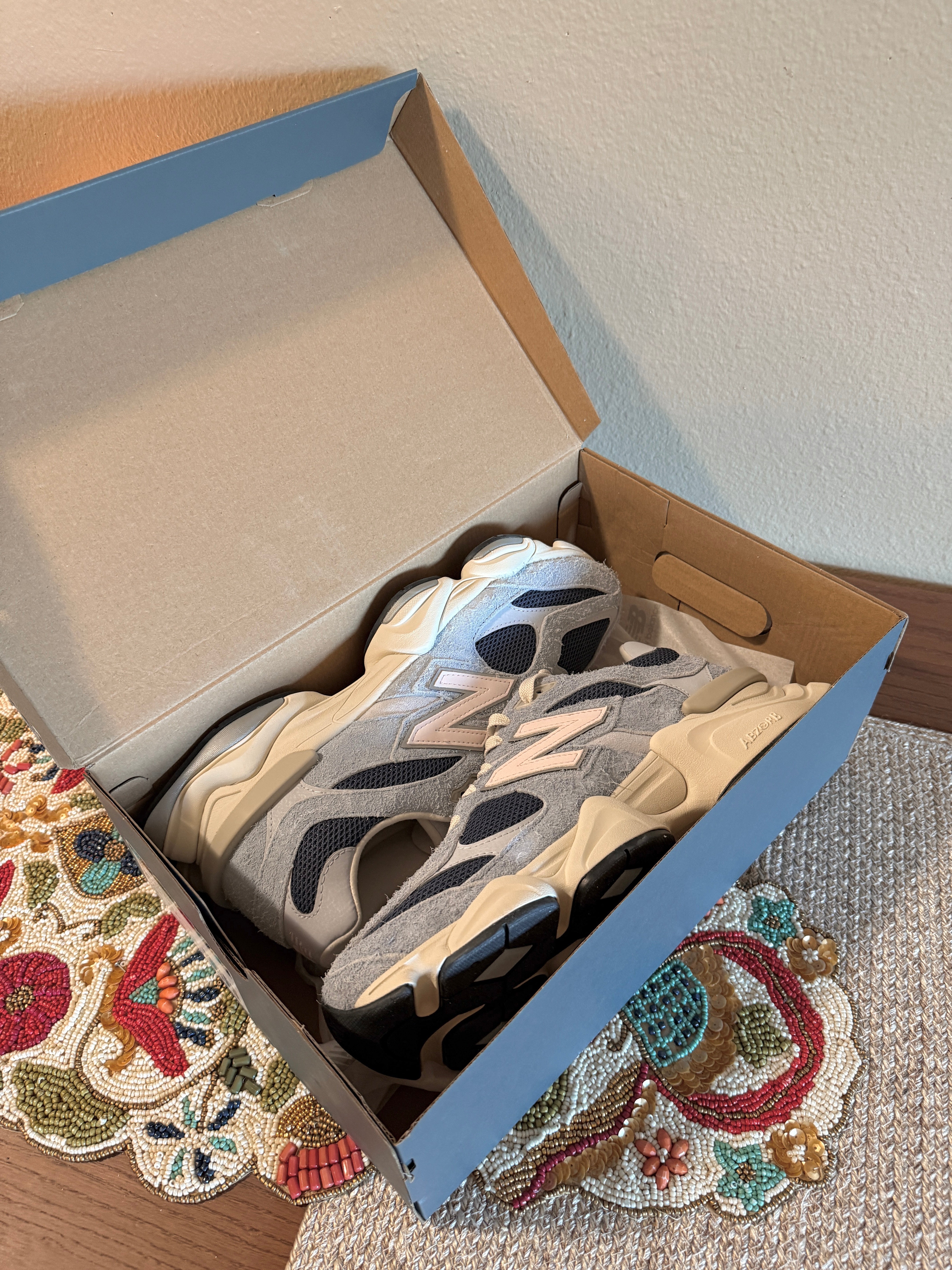 New Balance 9060 Light Arctic Grey Indigo Size 14