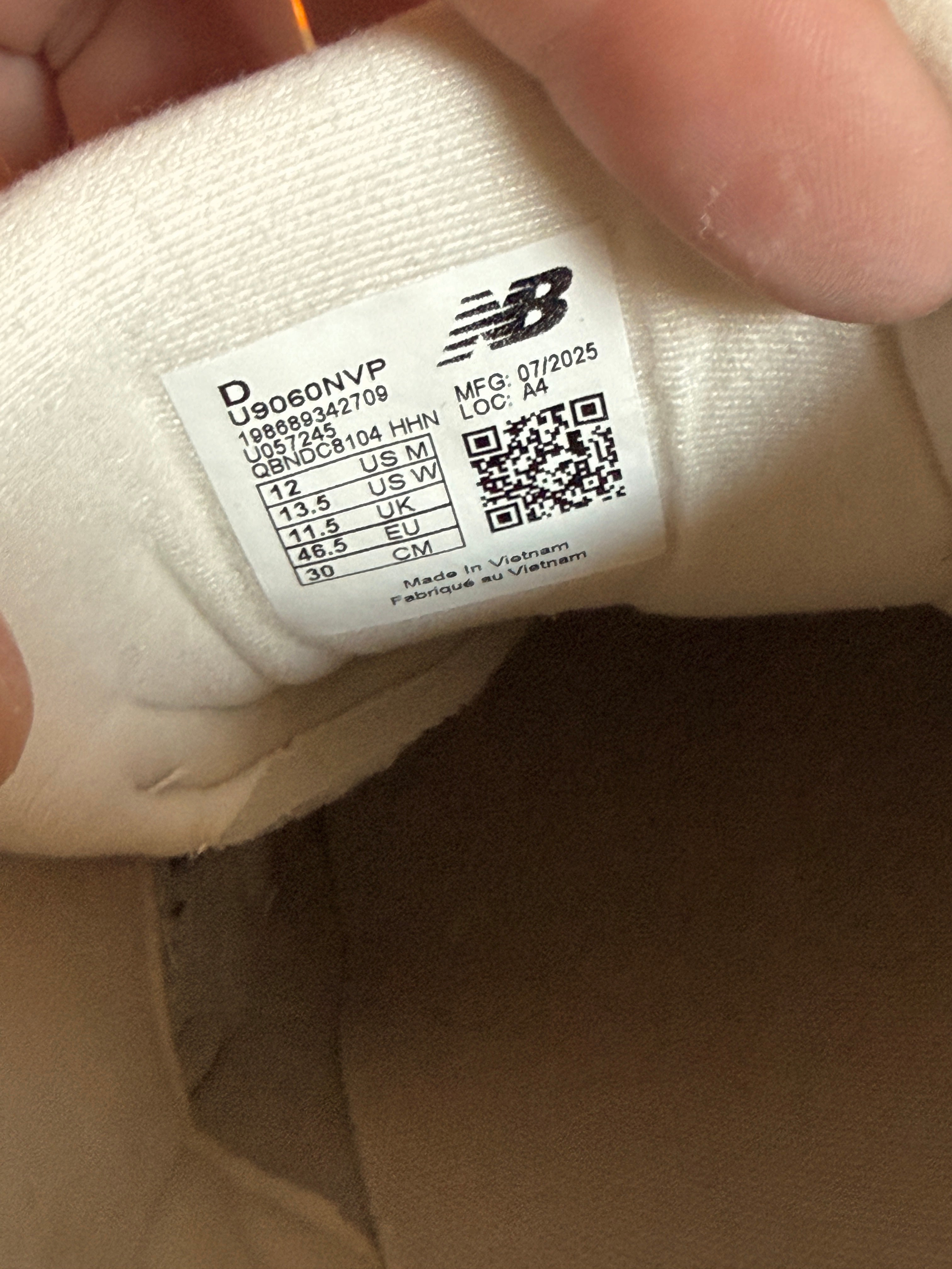 New Balance 9060 Light Arctic Grey Indigo Size 12