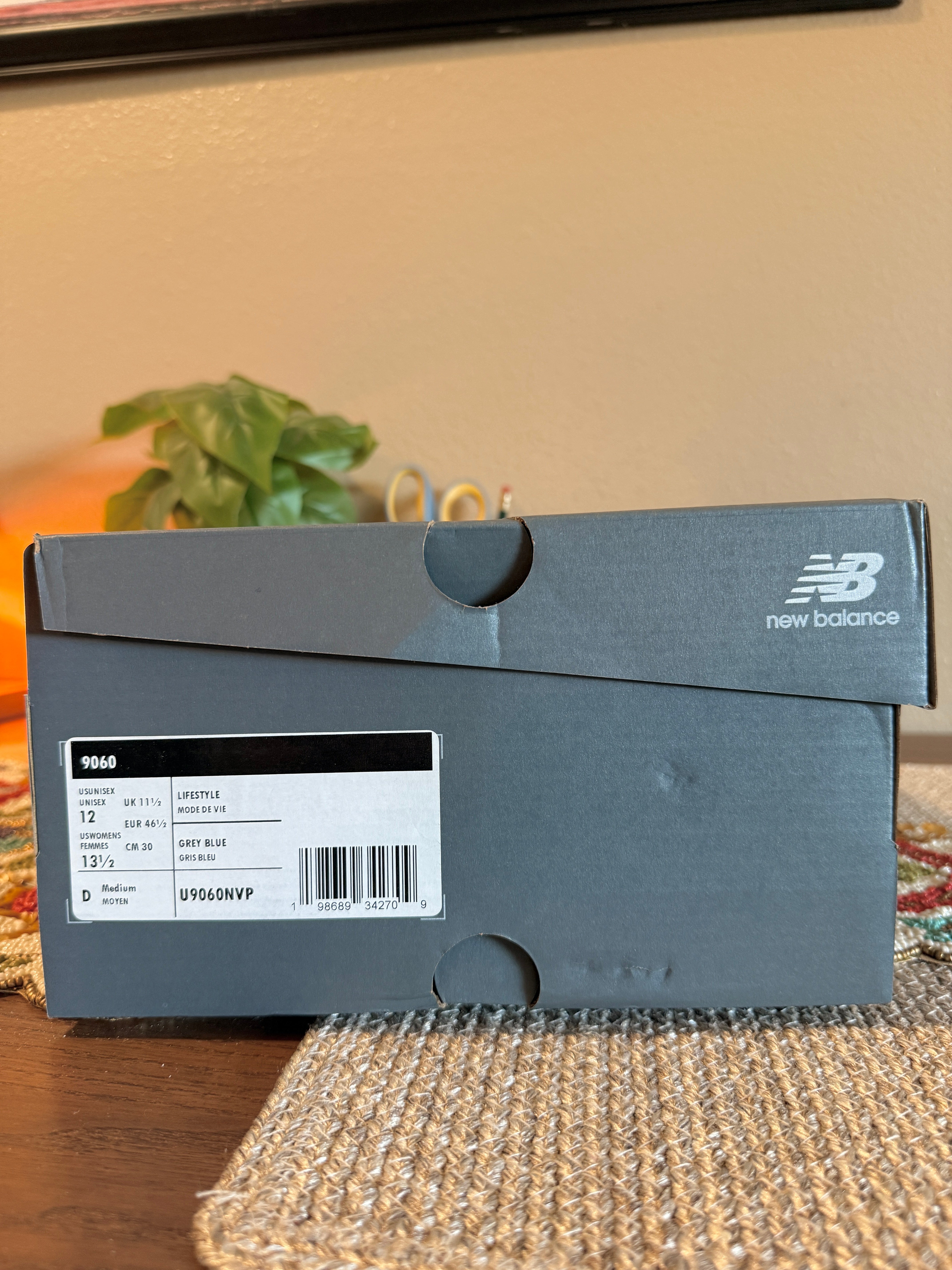 New Balance 9060 Light Arctic Grey Indigo Size 12